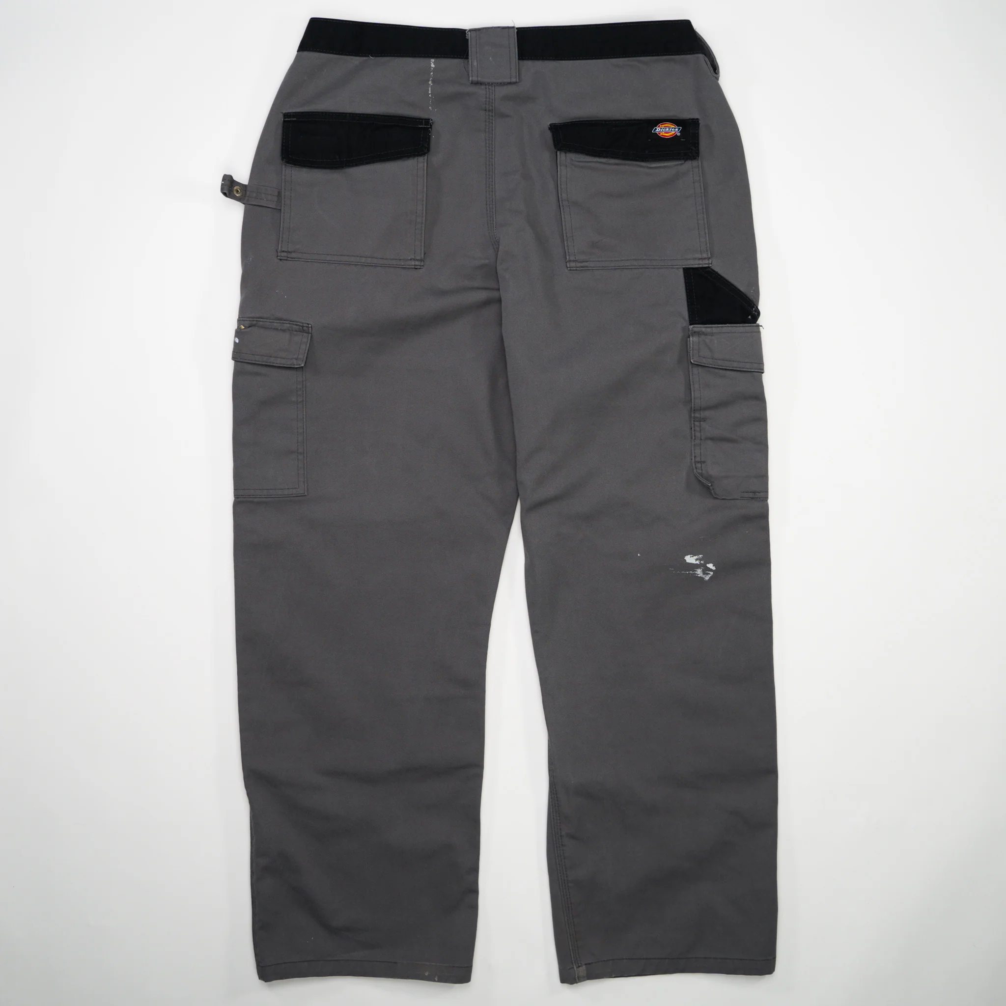Vintage Grey + Black Dickies Workwear Paint Splattered Cargo Pants (34 x 30) - Image 3