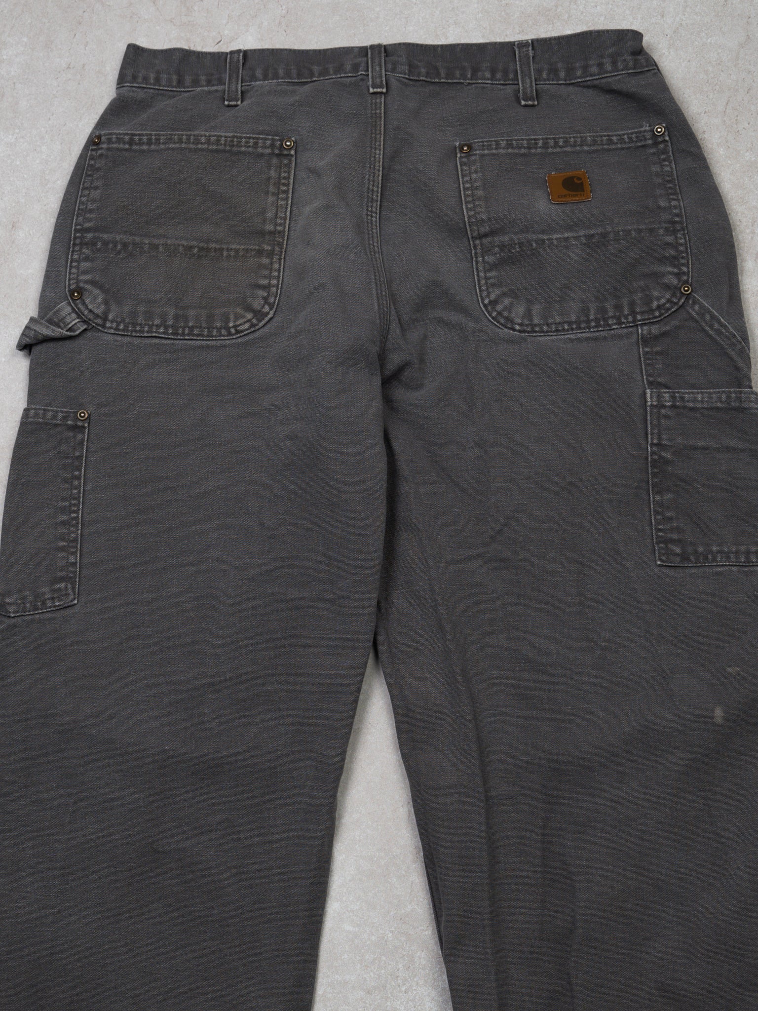 Vintage Grey Carhartt Double Knee Cargo Pants (34 x 31) - Image 4