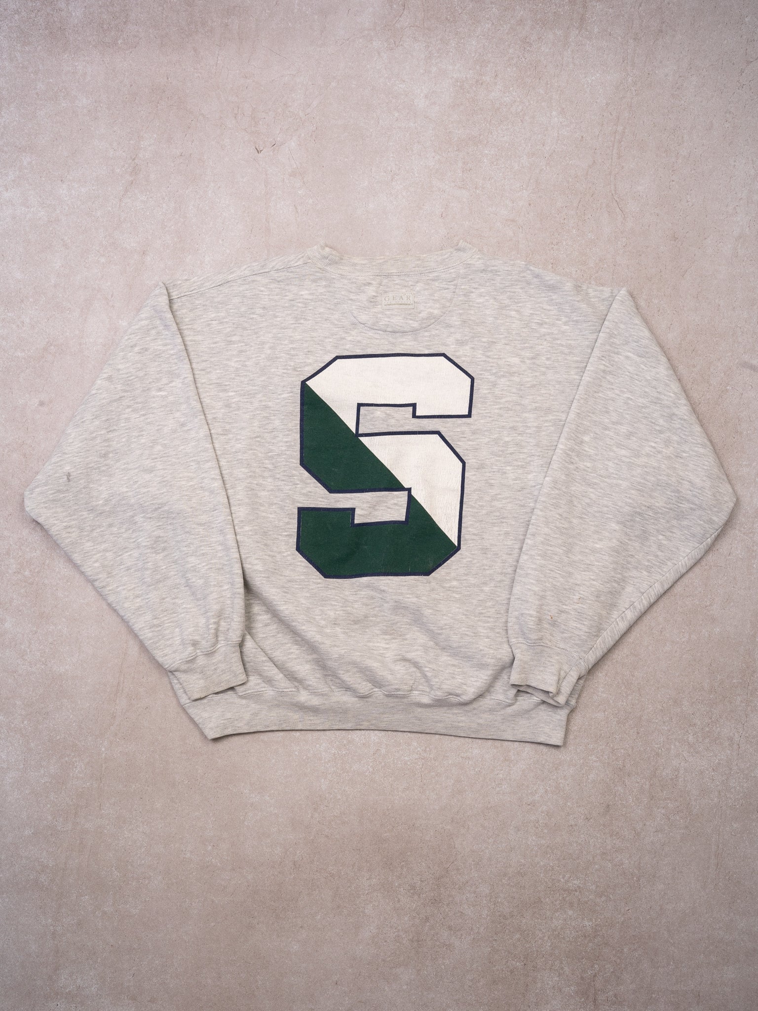 Vintage Grey + Green Michigan State 'S' Crewneck (L) - Image 3