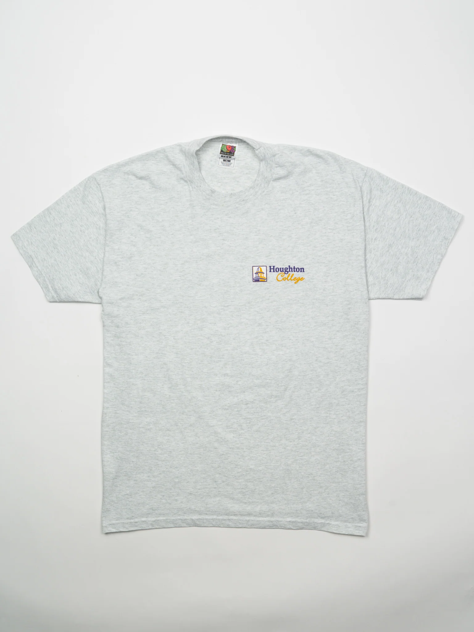 Vintage 90s Single Stitch Grey Houghton College Tee (M)