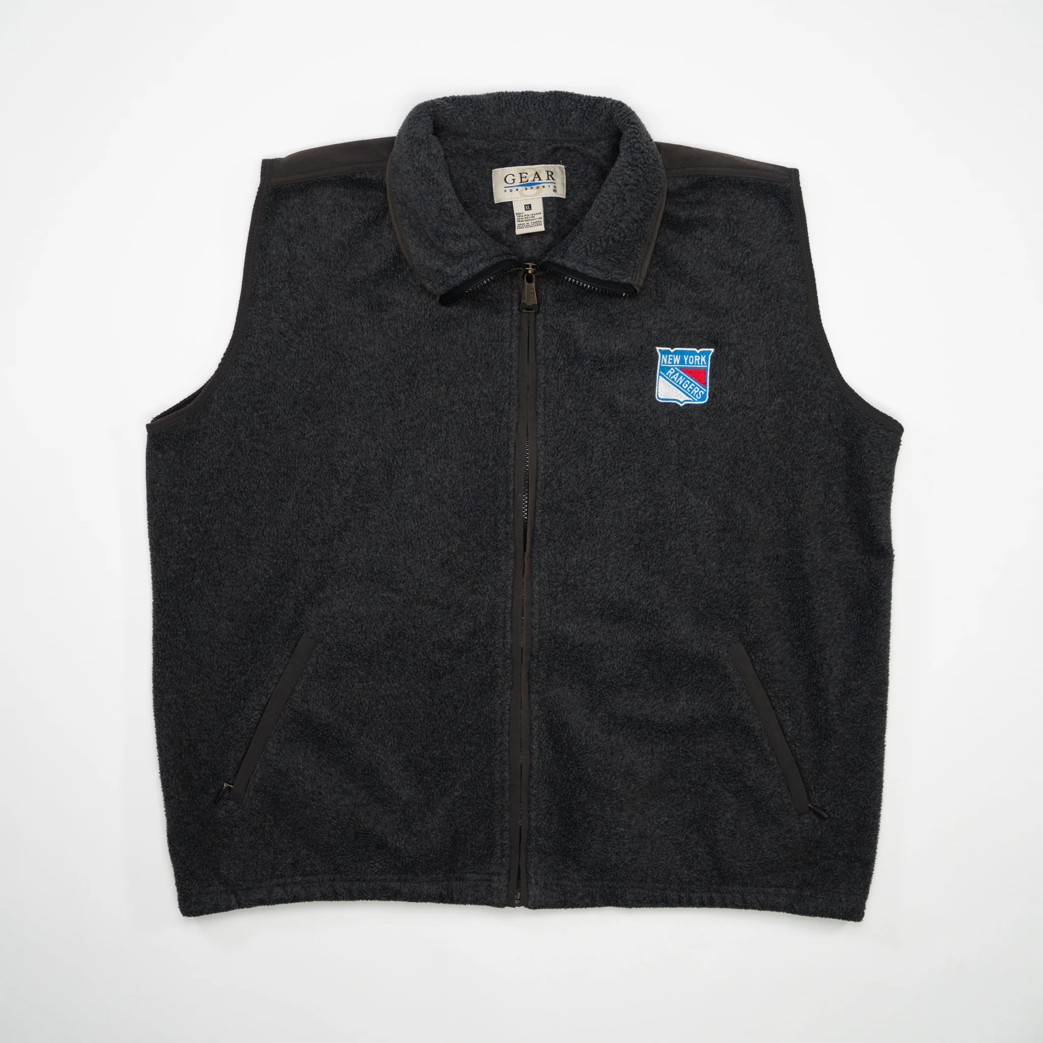 Vintage Grey NY Rangers Fleece Vest (L/XL)
