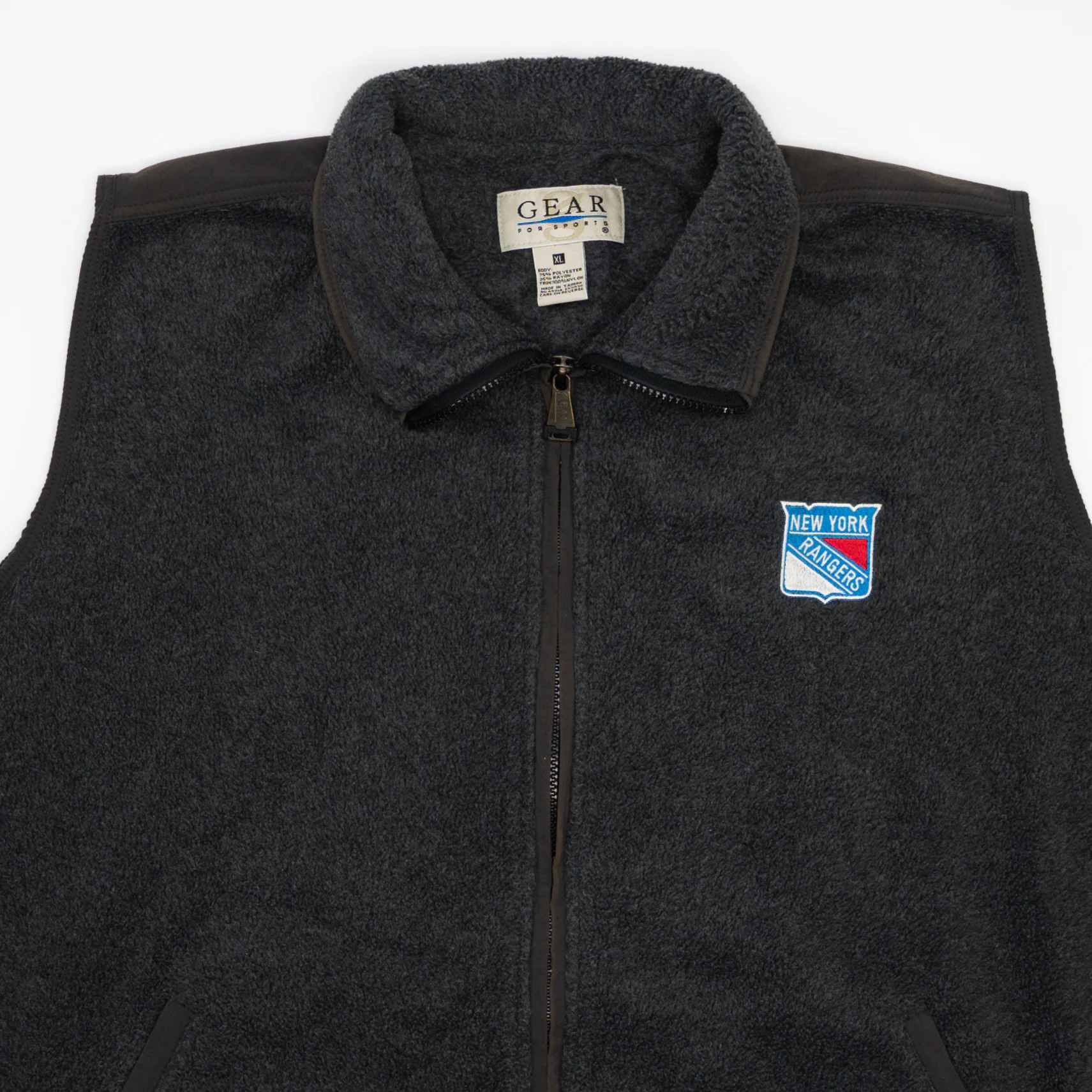 Vintage Grey NY Rangers Fleece Vest (L/XL) - Image 2