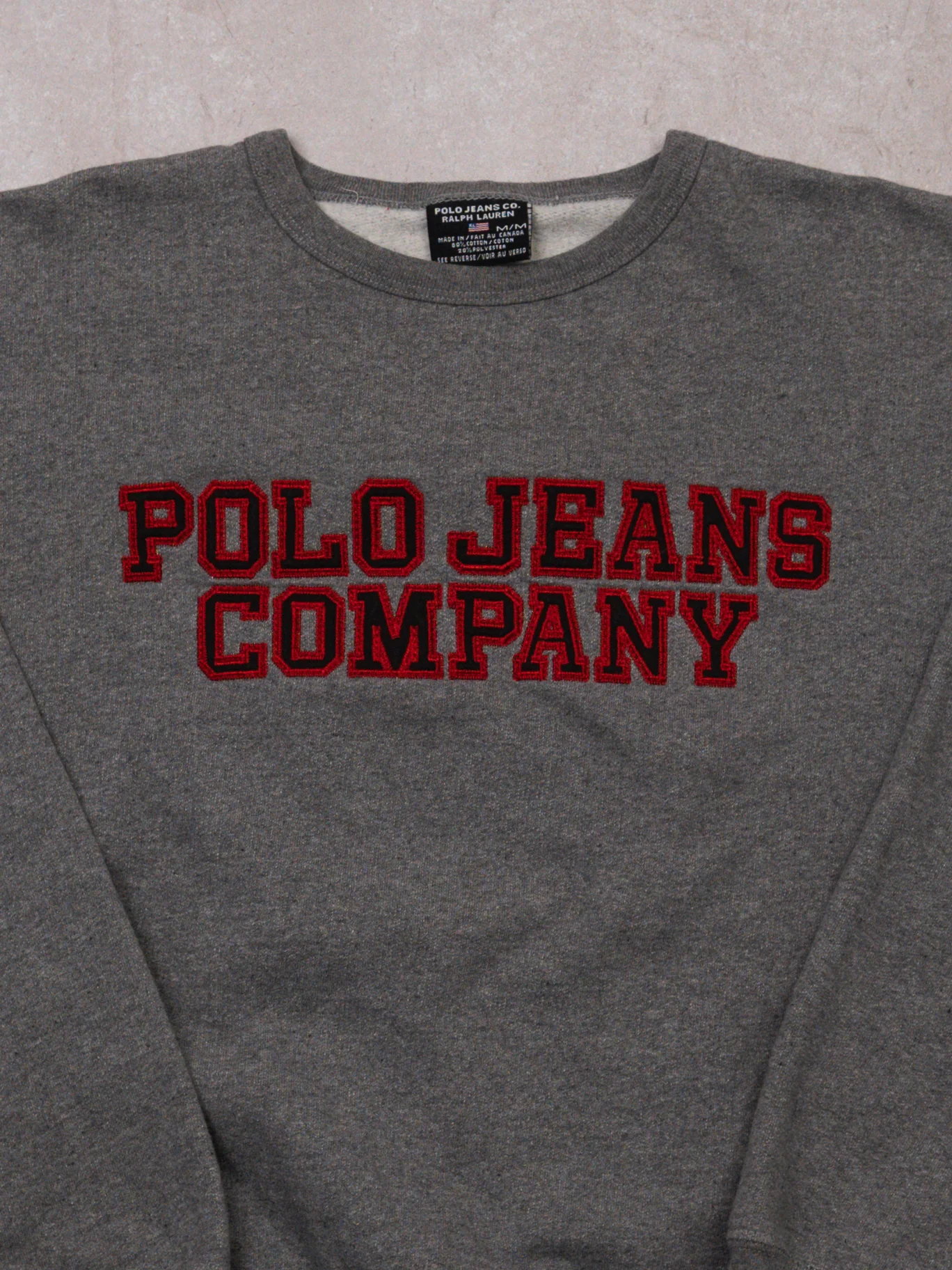 Vintage Grey Polo Jeans Co Crewneck (M/L) - Image 2