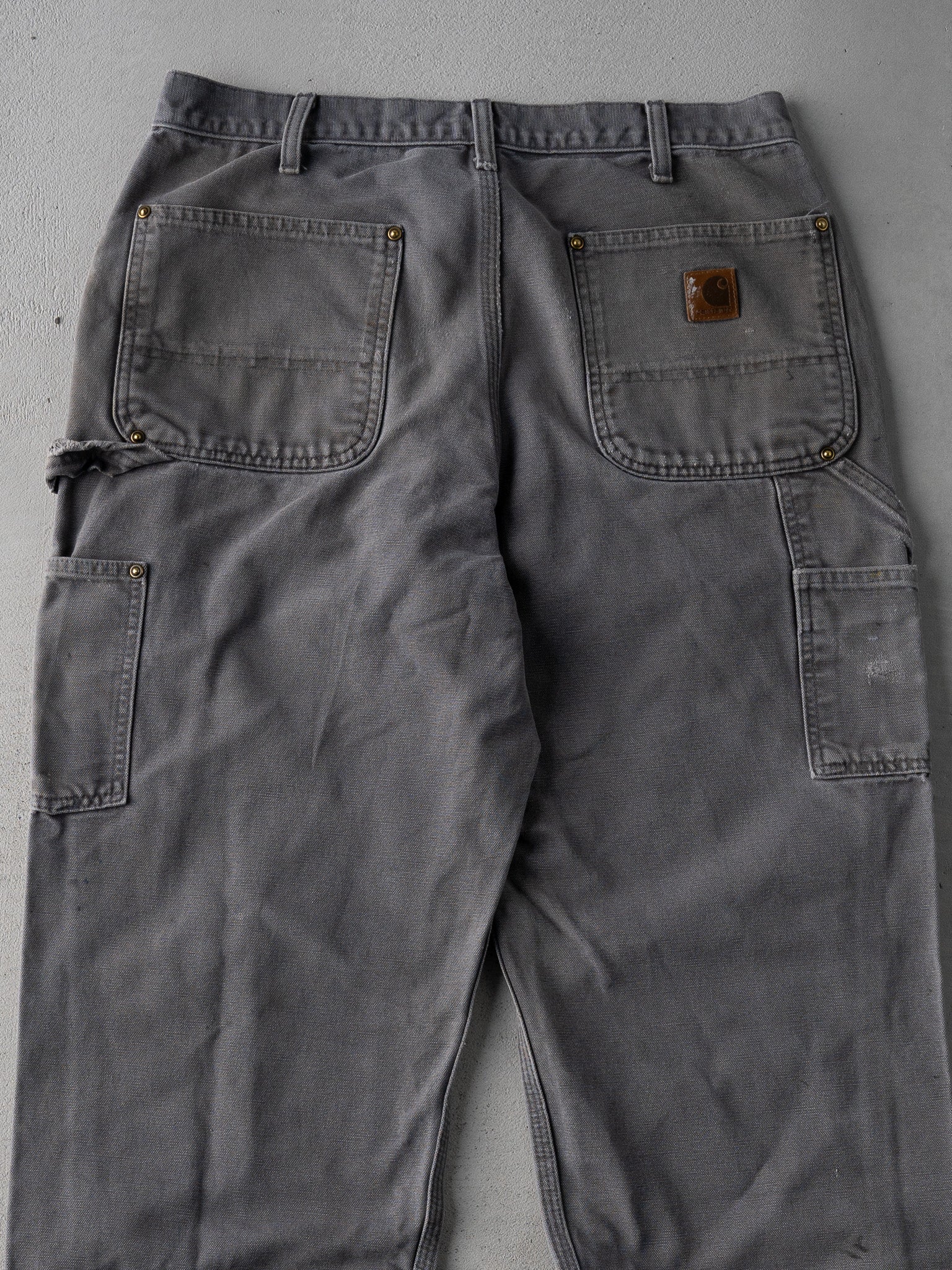 Vintage Grey Rugged Carhartt Double Knee Pants (32 x 32) - Image 3