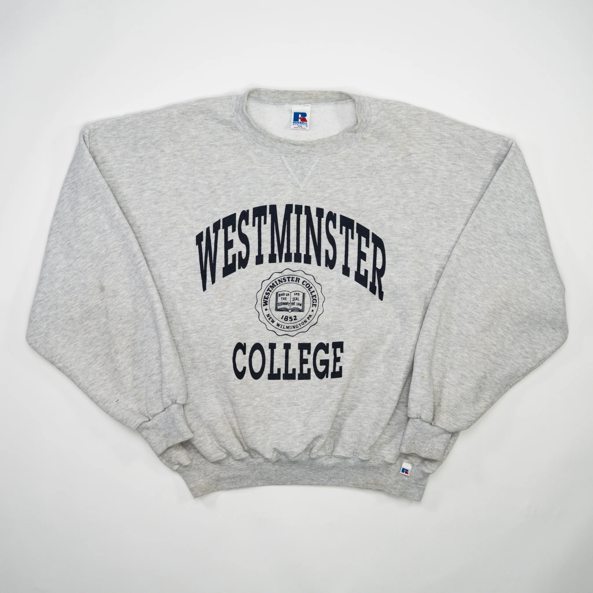 Vintage Grey Westminster College x Russell Athletics Crewneck (XL)