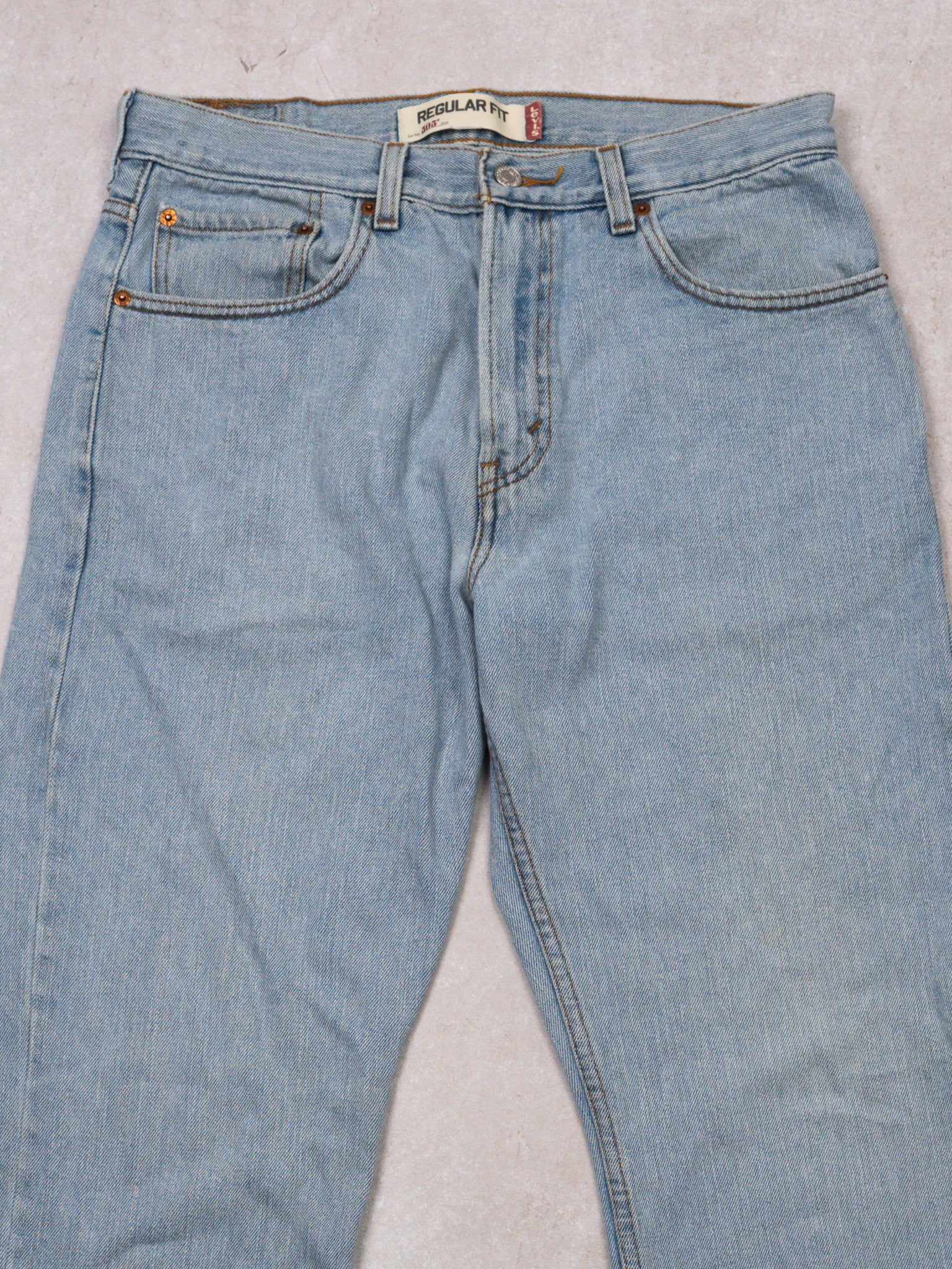 Vintage Light Blue 505 Regular Fit Levi Jeans (32 x 32) - Image 2