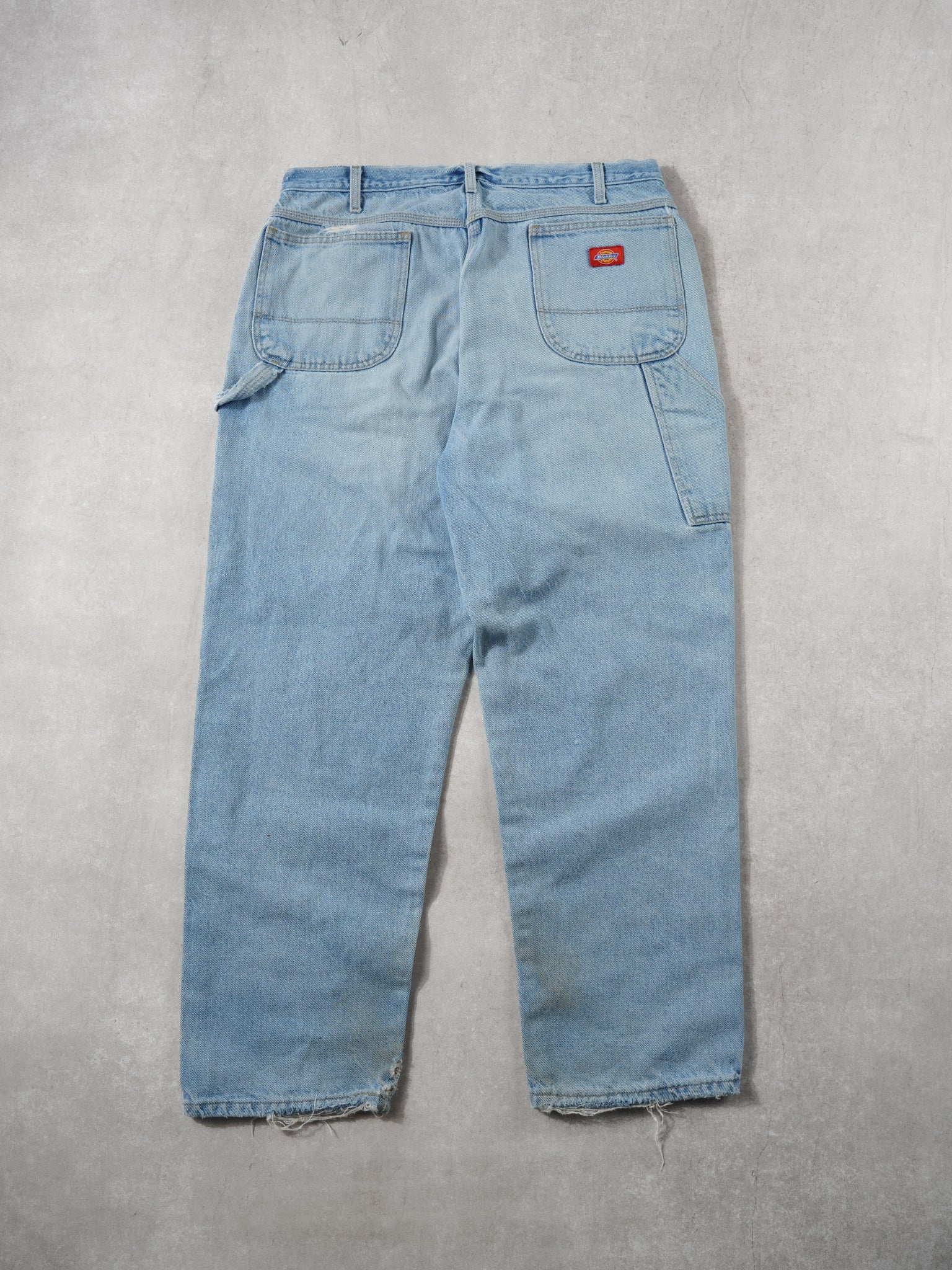 Vintage Light Blue Dickies Distressed Denim Carpenter Pants (36 x 30) - Image 2