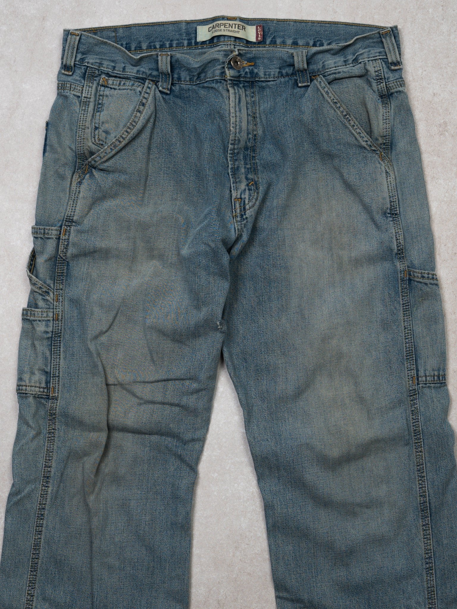 Vintage Light Washed Levi Carpenter Denim Pants (34 x 30) - Image 2