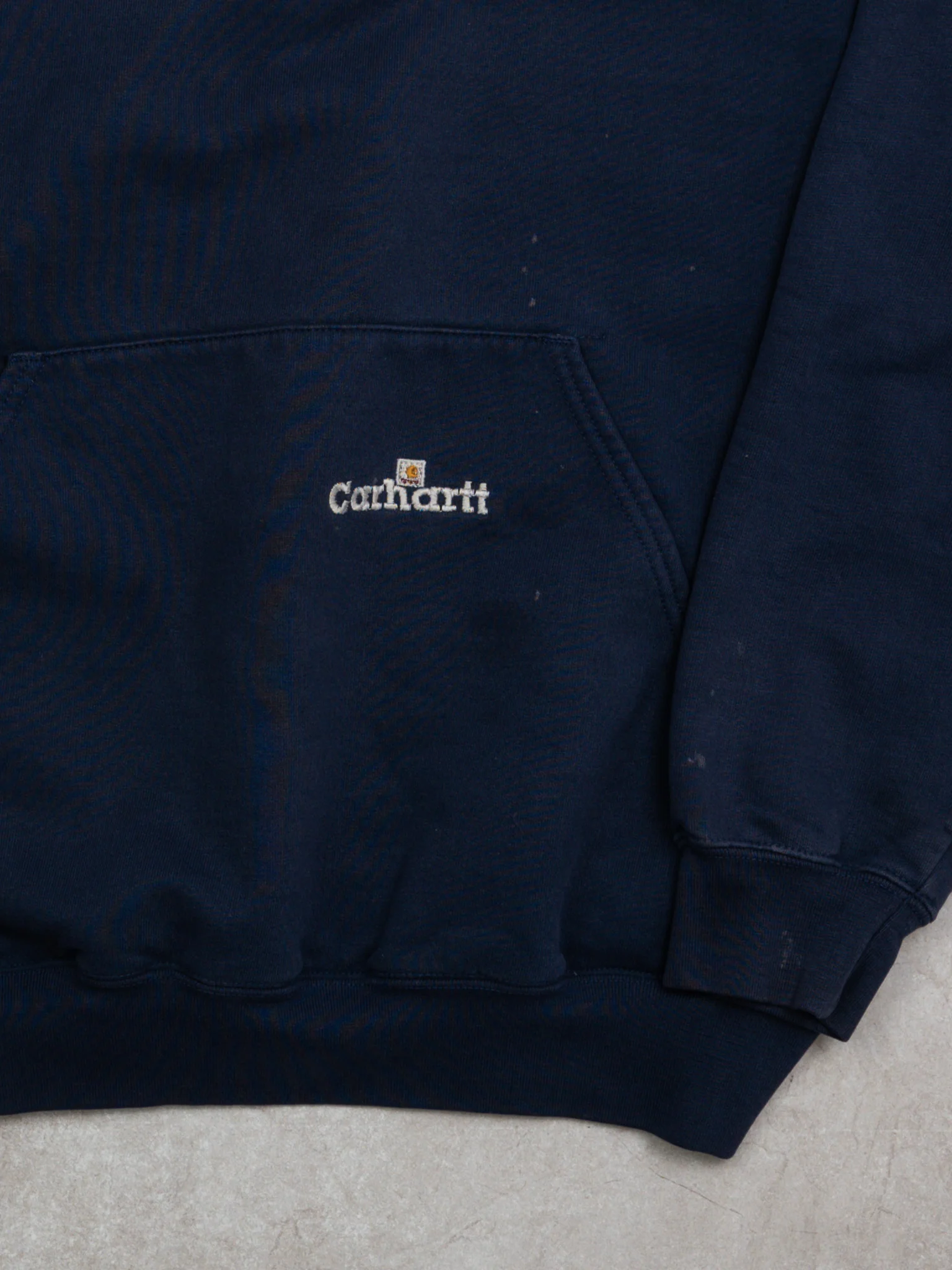 Vintage Navy Blue Carhartt Hoodie (L) - Image 2