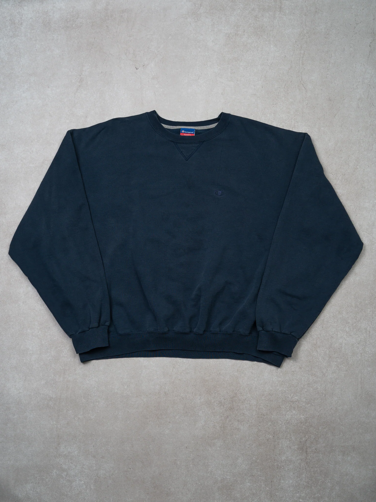 Vintage 00s Navy Blue Champion 'C' Logo Crewneck (XL)