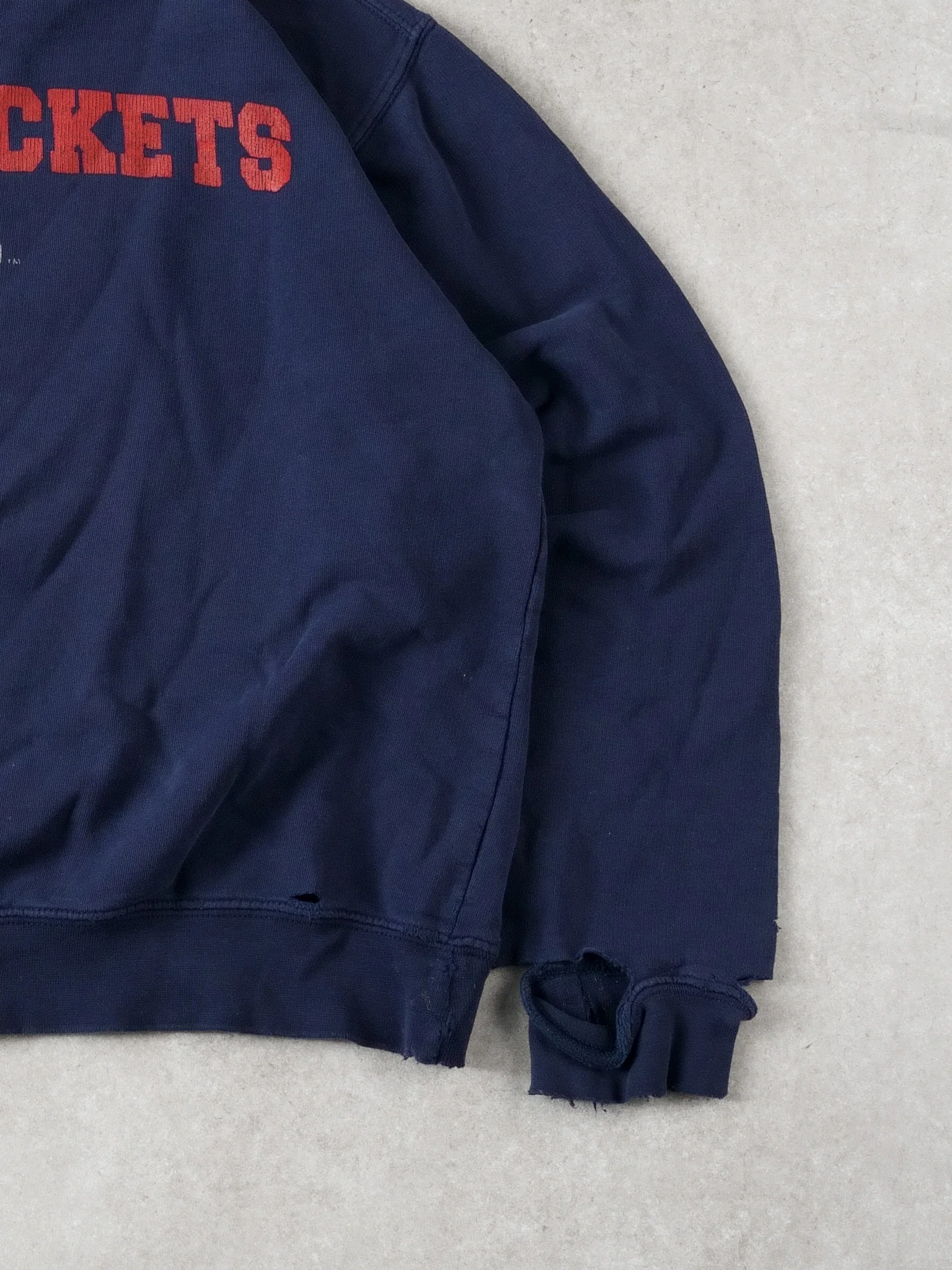 Vintage Navy Blue Rugged Columbus Blue Jackets Crewneck (L) - Image 3