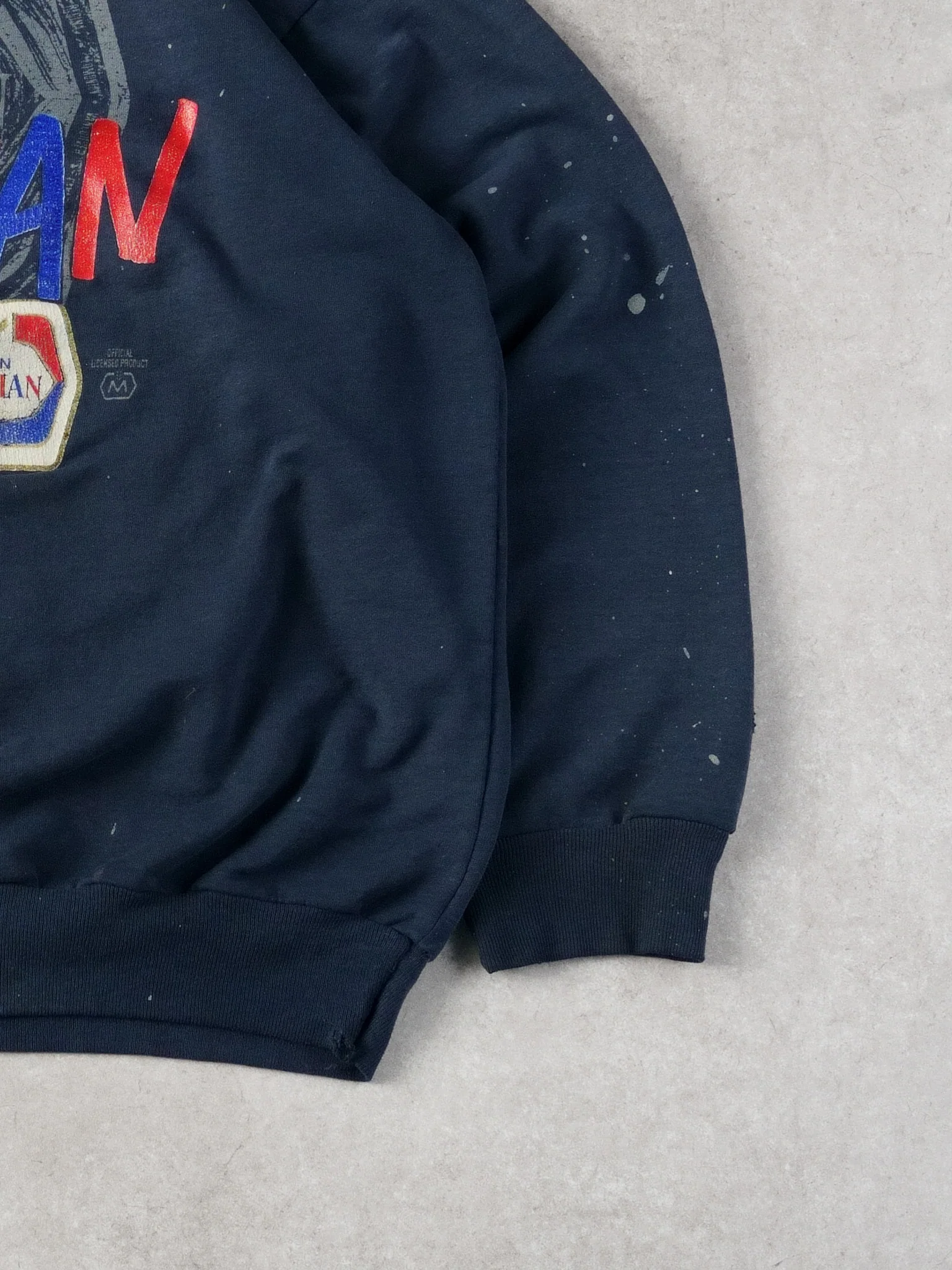 Vintage 90s Navy Blue Molson Canadian Distressed Graphic Crewneck (L) - Image 3