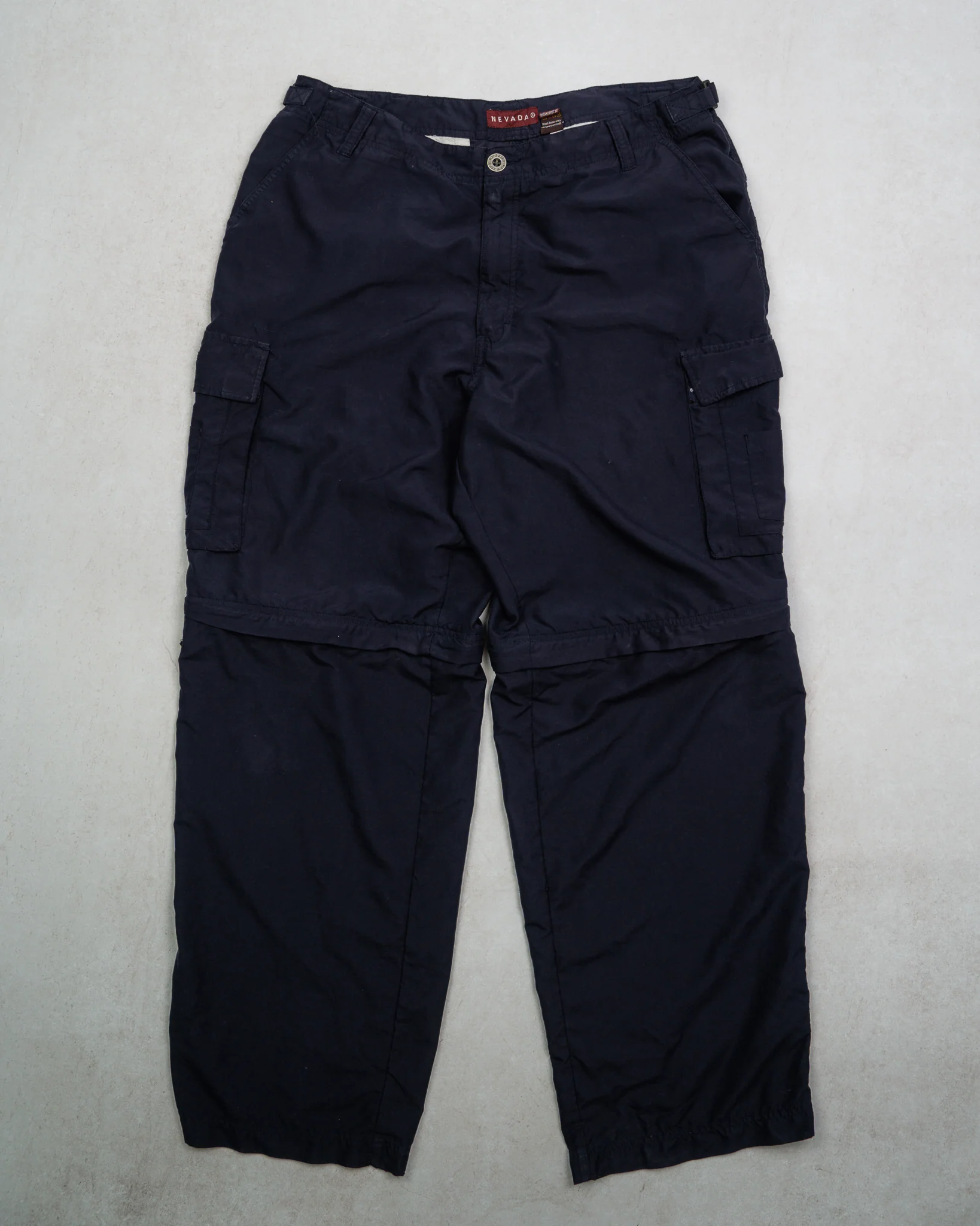 Vintage Navy Blue Windbreaker Cargo Shorts + Pants ( 38 x 32)