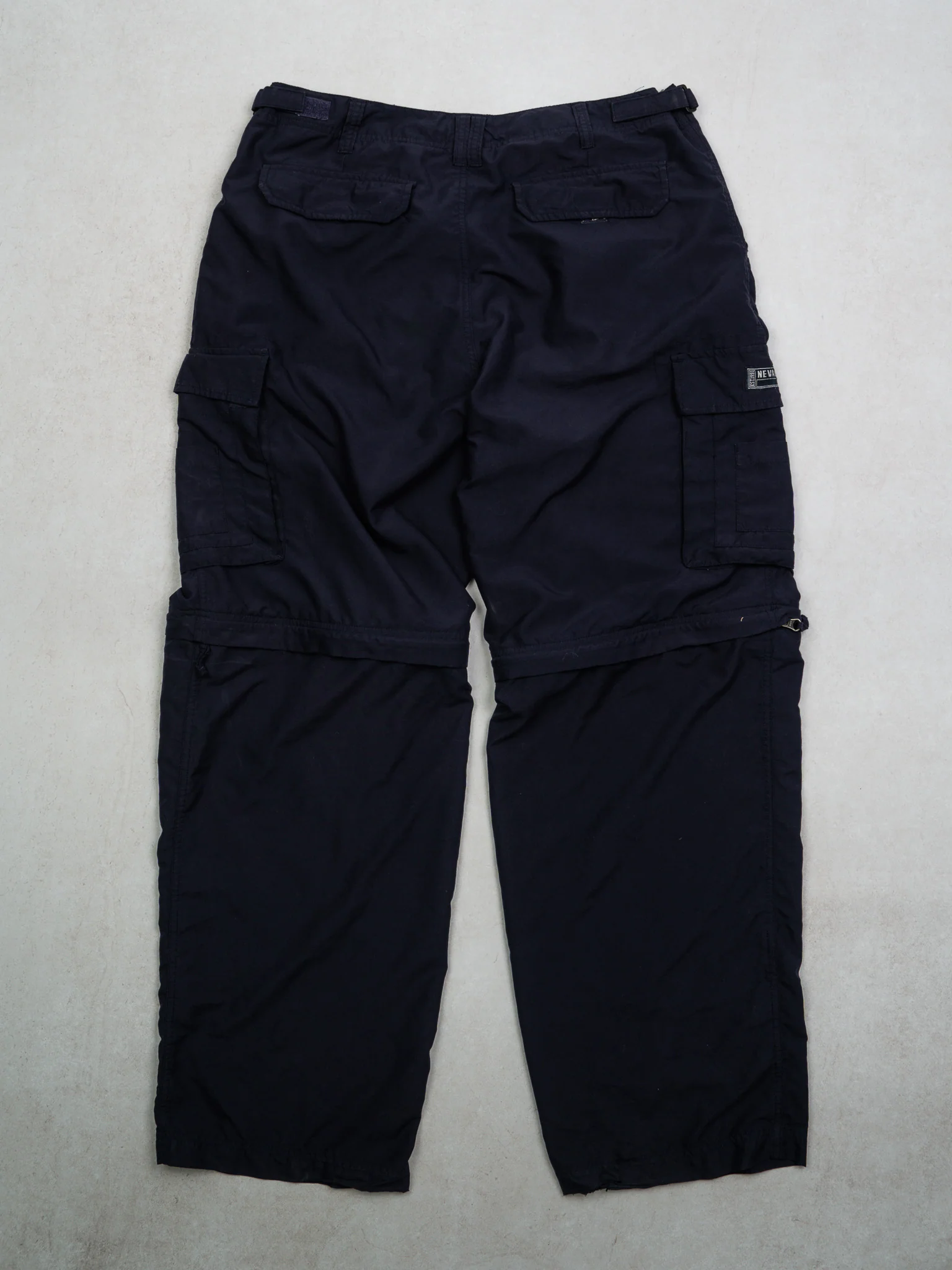 Vintage Navy Blue Windbreaker Cargo Shorts + Pants ( 38 x 32) - Image 3