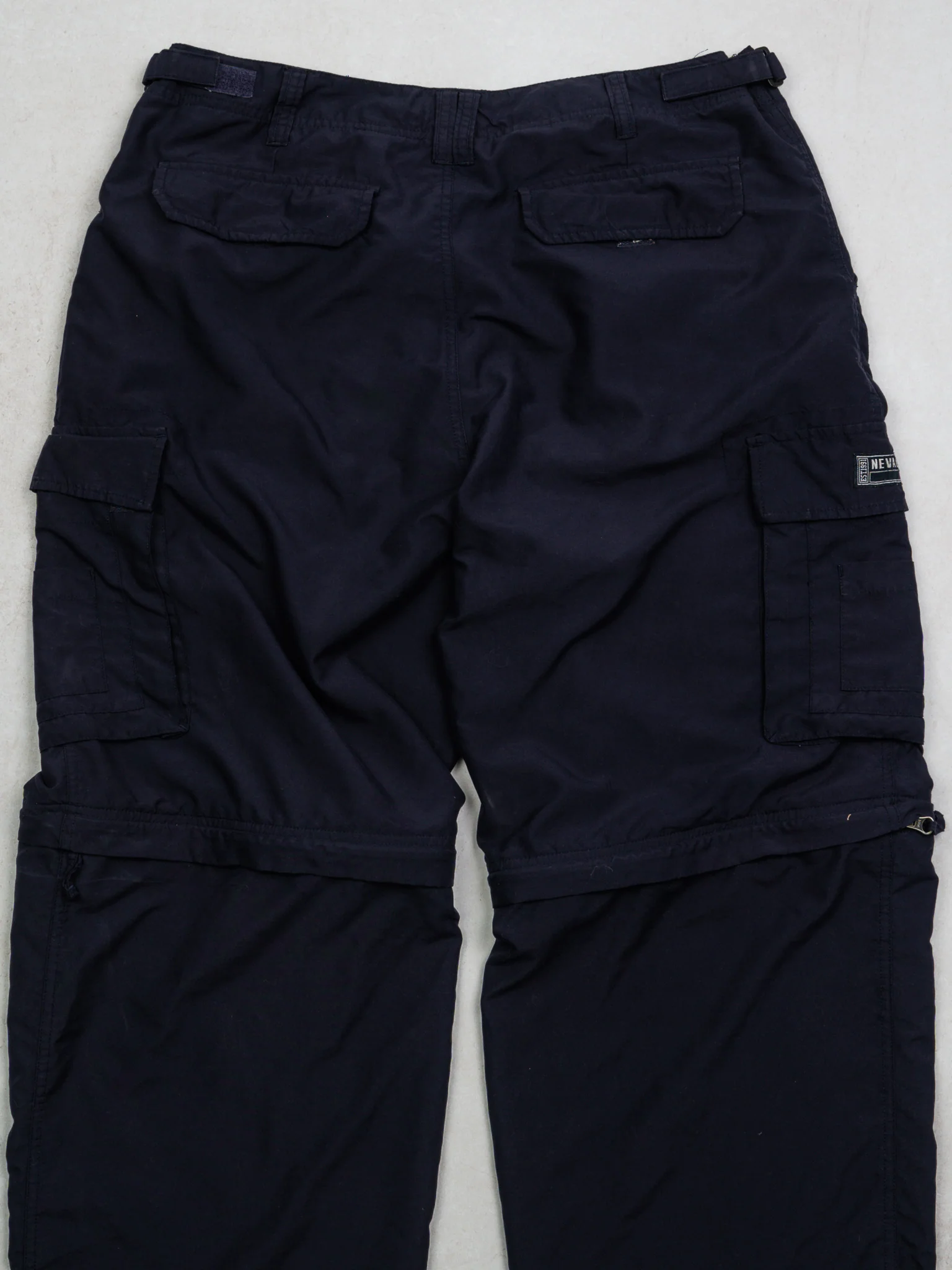 Vintage Navy Blue Windbreaker Cargo Shorts + Pants ( 38 x 32) - Image 4