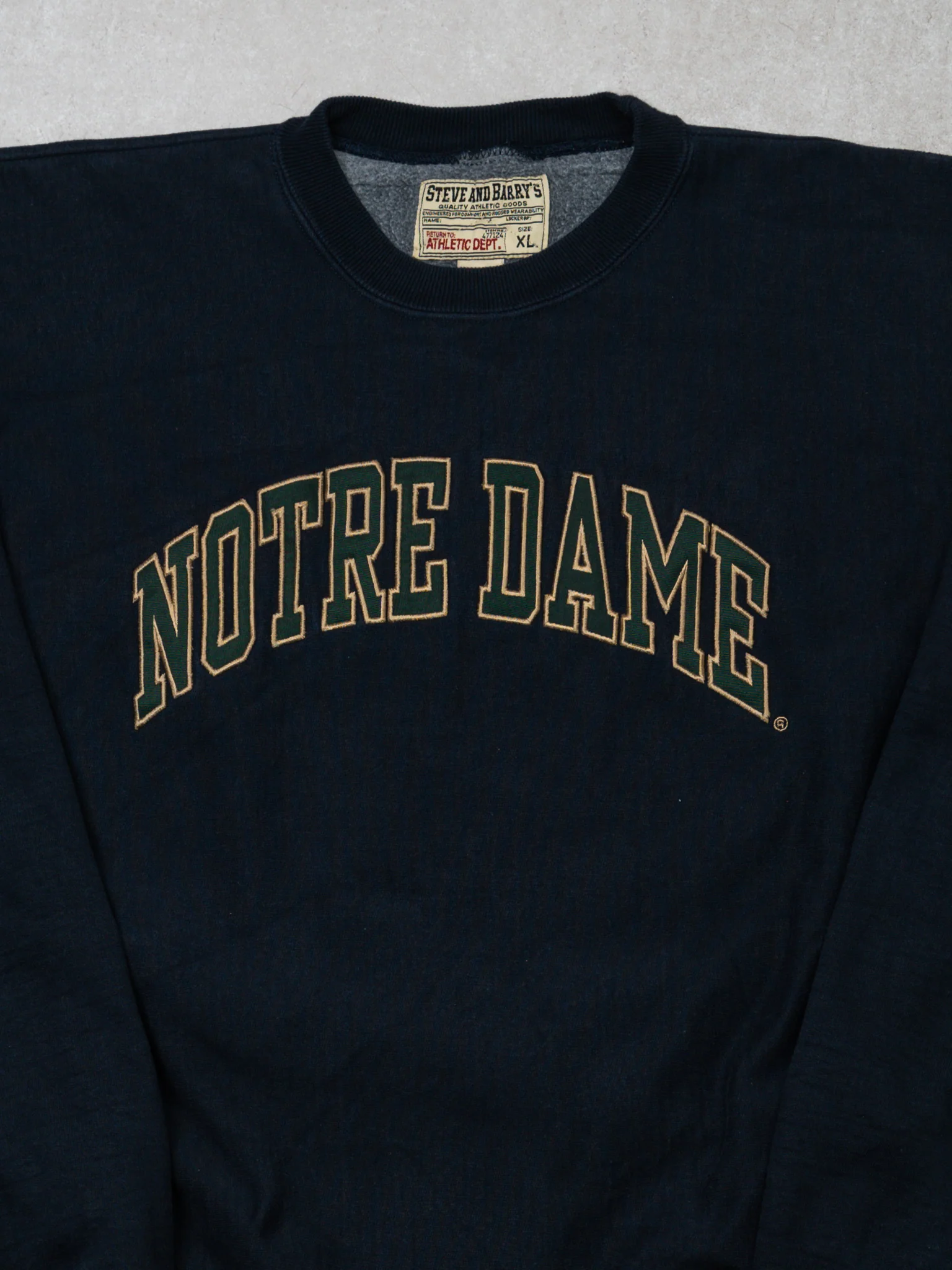 Vintage Navy Notre Dame Reverse Weave Crewneck (L) - Image 2
