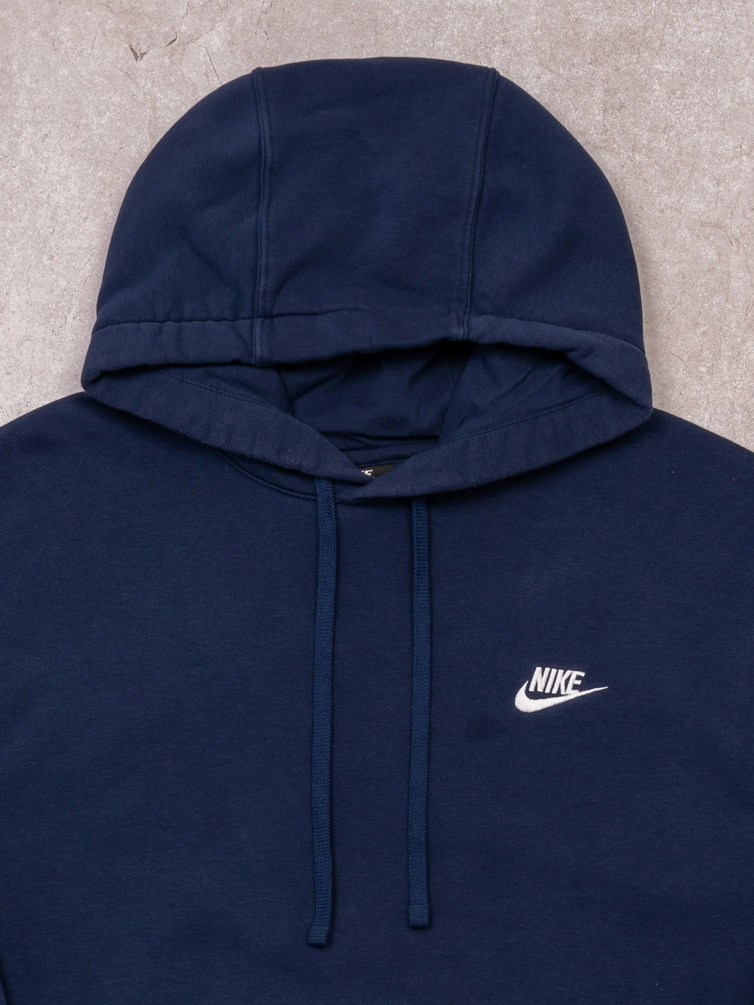Vintage Navy Y2K Nike Essential Hoodie 3.0 (L) - Image 3