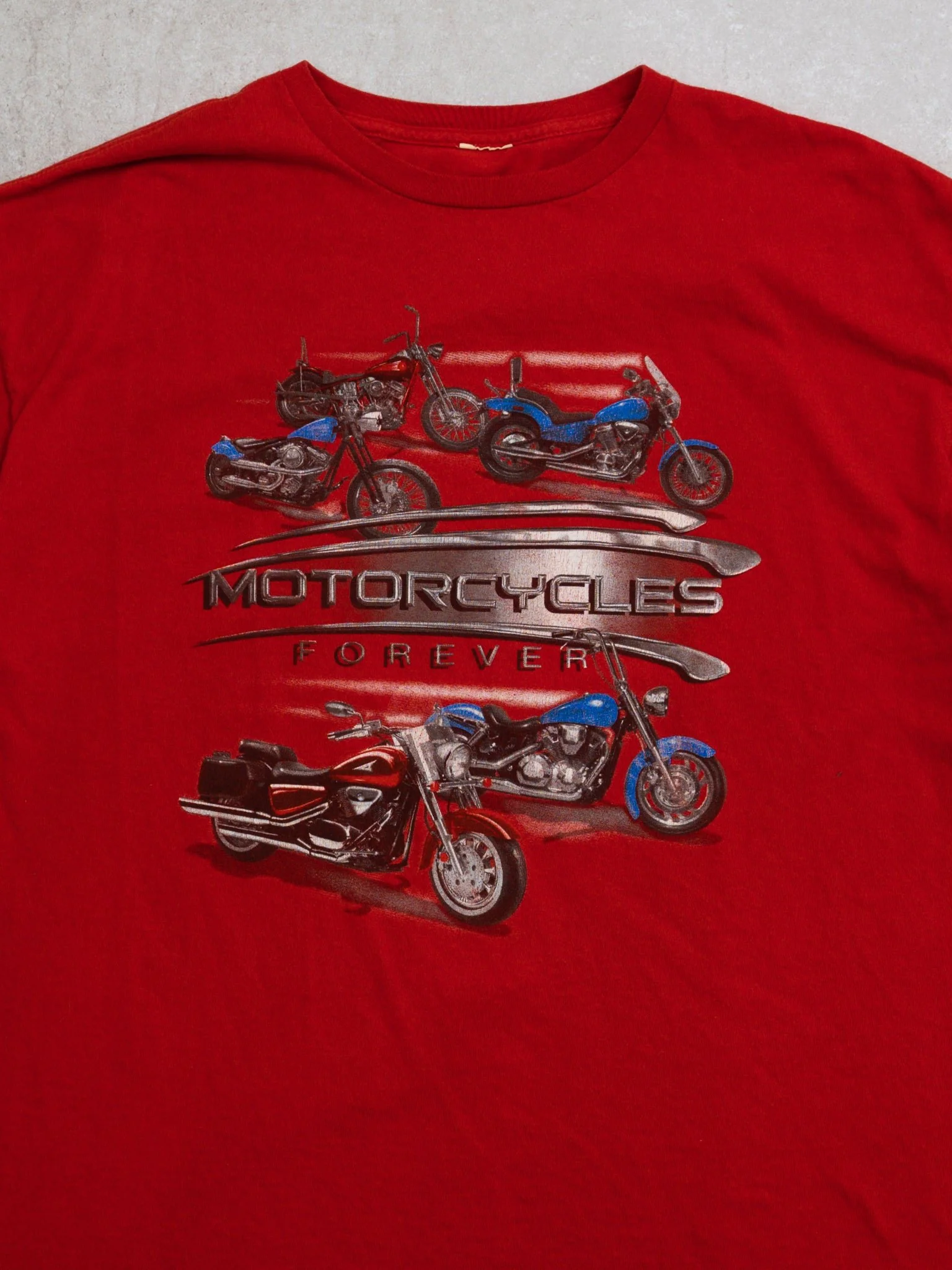 Vintage Red Motorcycles Forever Tee (L) - Image 2