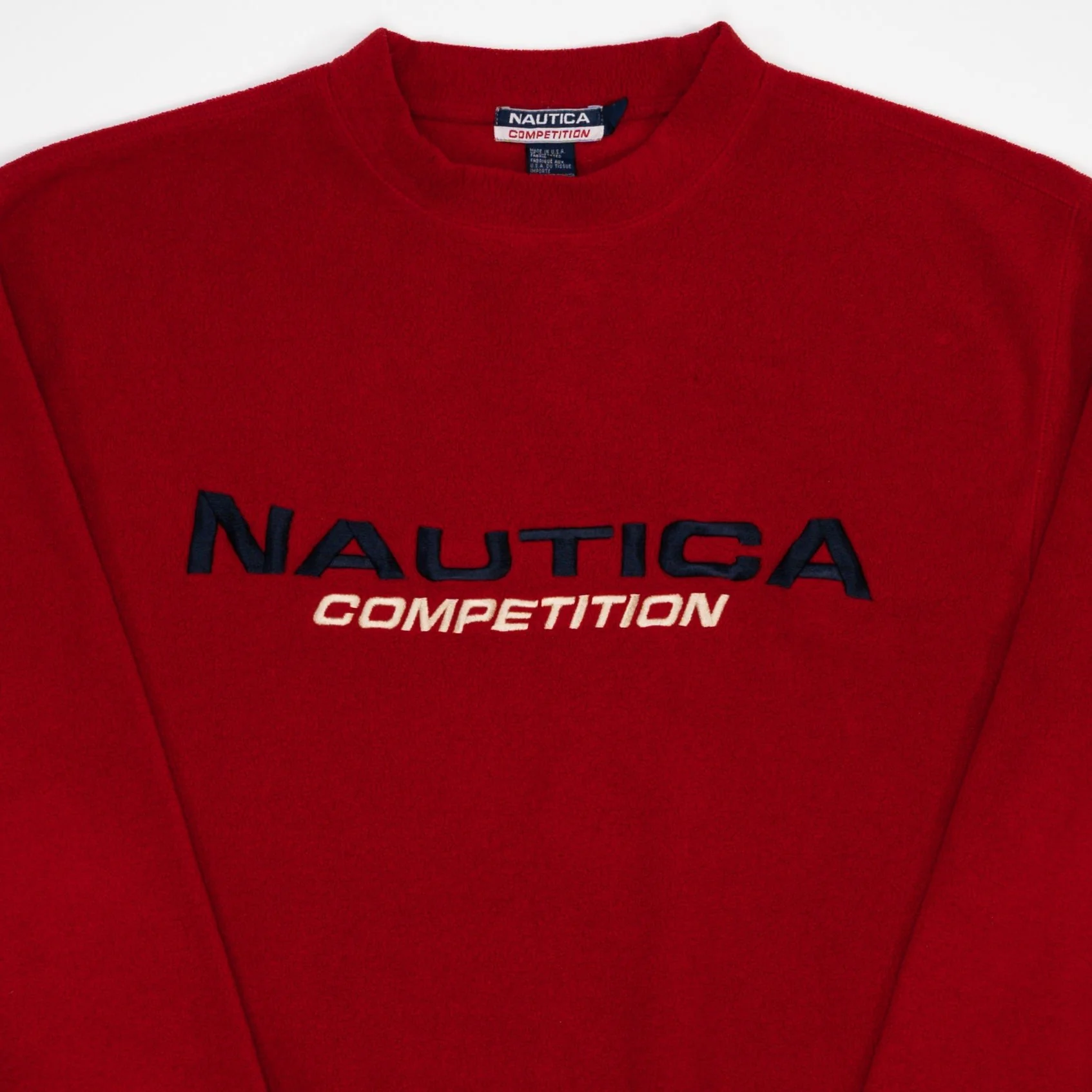 Vintage Red Nautica Competition Fleece Crewneck (L) - Image 2