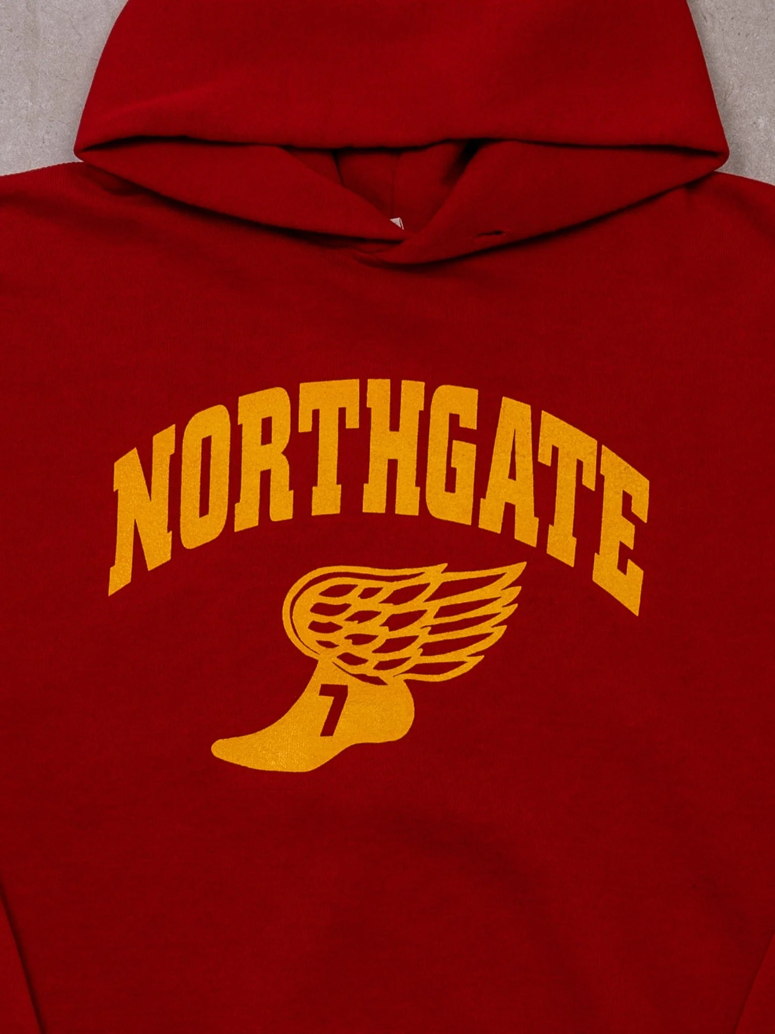 Vintage 90s Red Northgate x Russell Athletics Hoodie (XL) - Image 2
