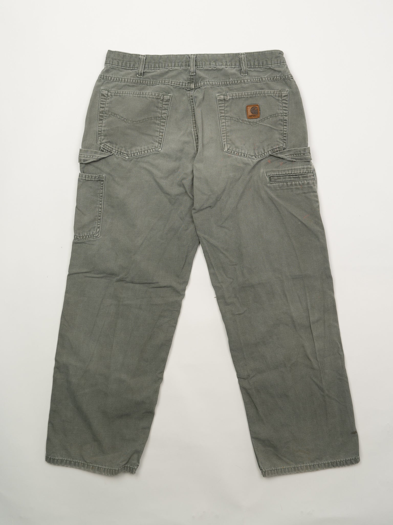 Vintage Ripped Washed Army Green Cargo Pants (36 x 30) - Image 2