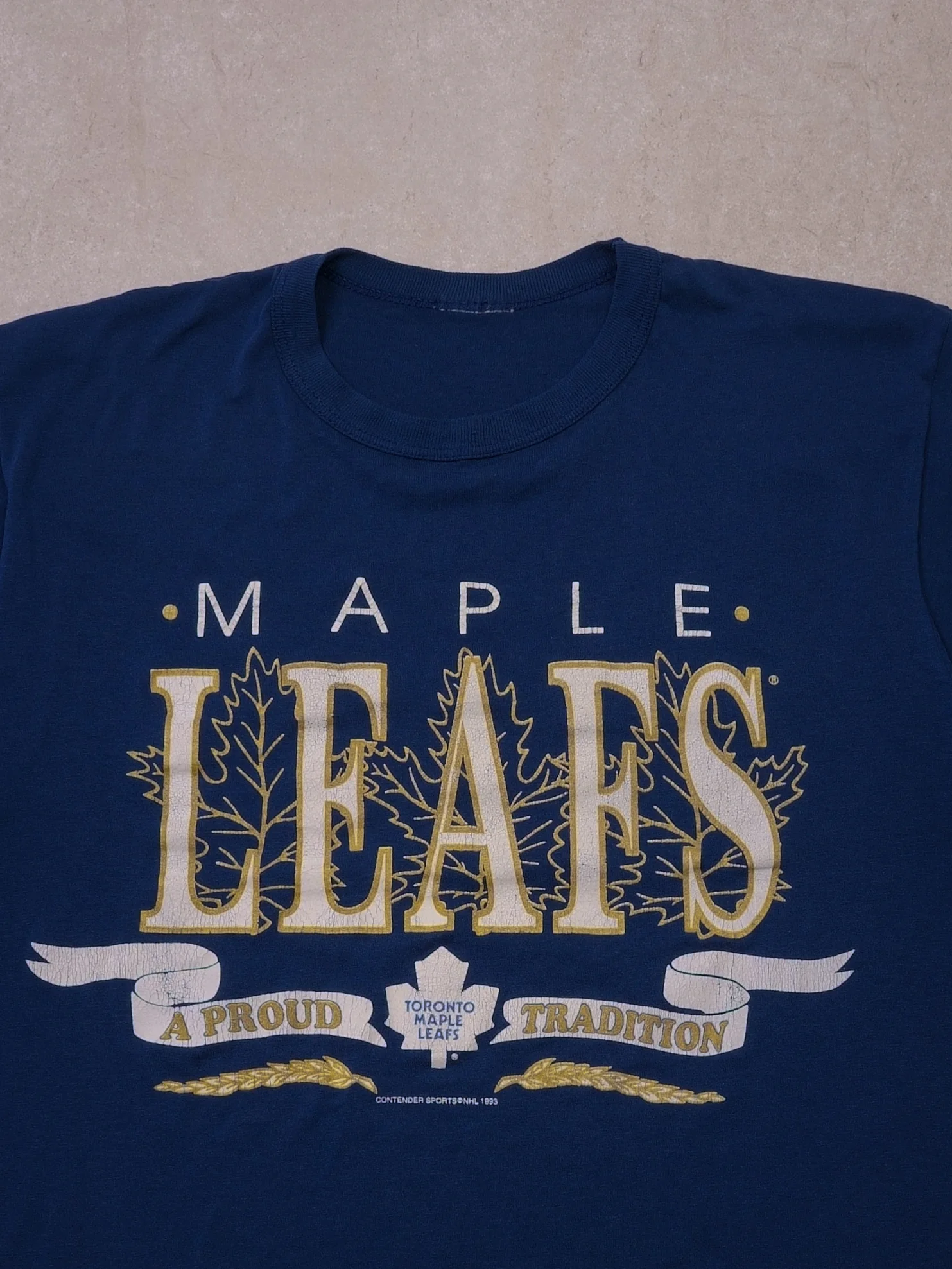 Vintage 90s Royal Blue Toronto Maple Leaf Single Stitch Tee (S) - Image 2