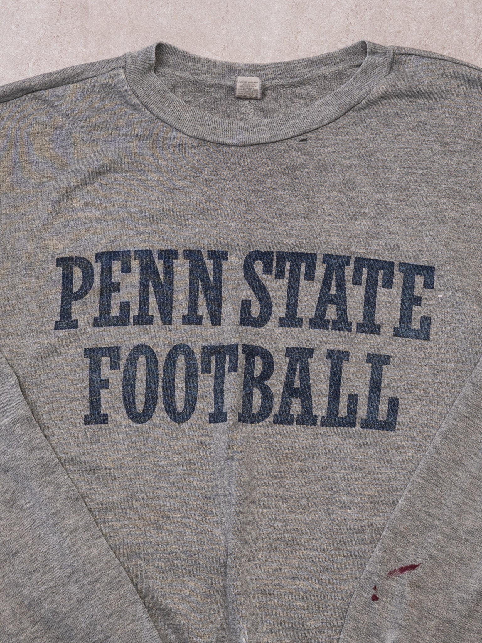 Vintage Rugged 1980s Grey + Blue Penn State Football Crewneck (L) - Image 2
