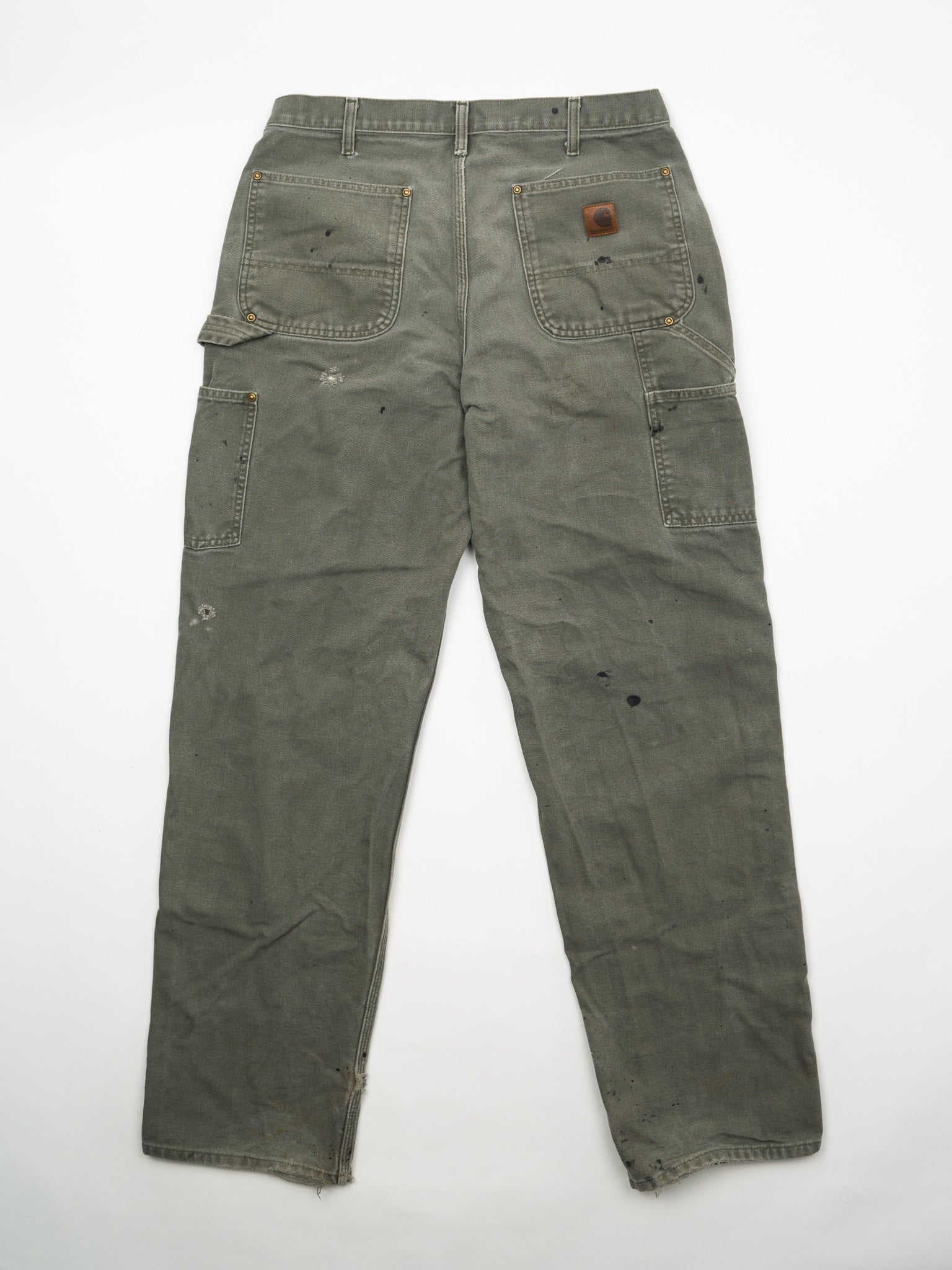 Vintage Rugged Army Green Carhartt Double Knee Cargo Pants (32 x 32) - Image 3