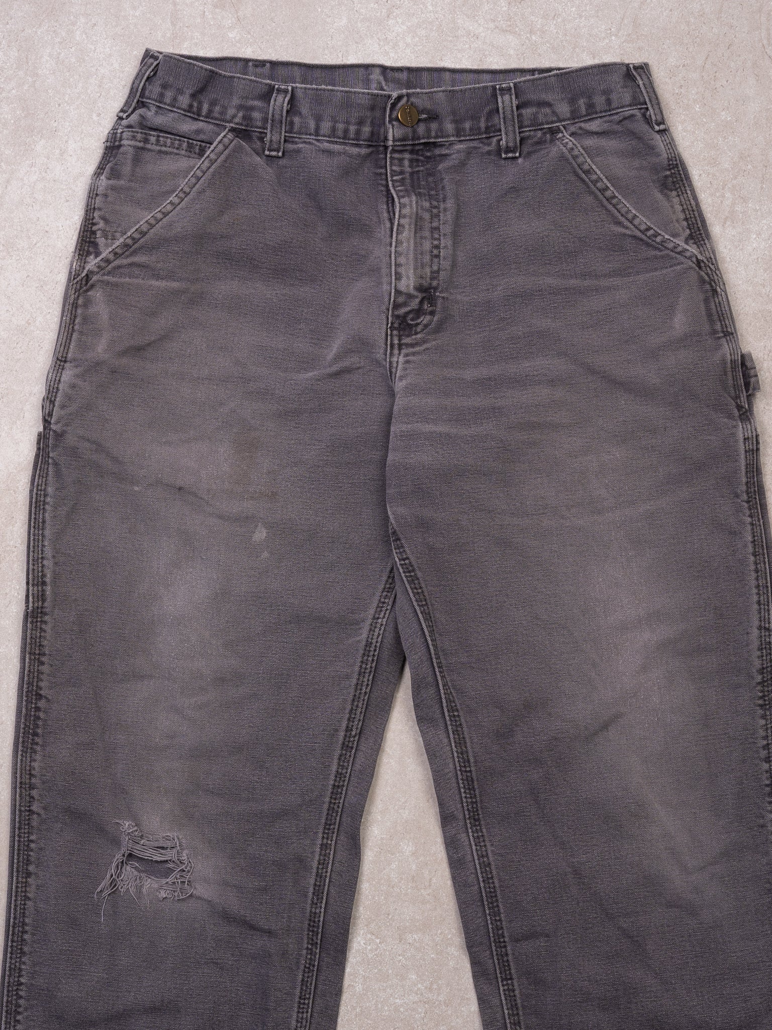 Vintage Rugged Grey Carhartt Dungaree Fit Cargo Pants (32 x 28) - Image 2