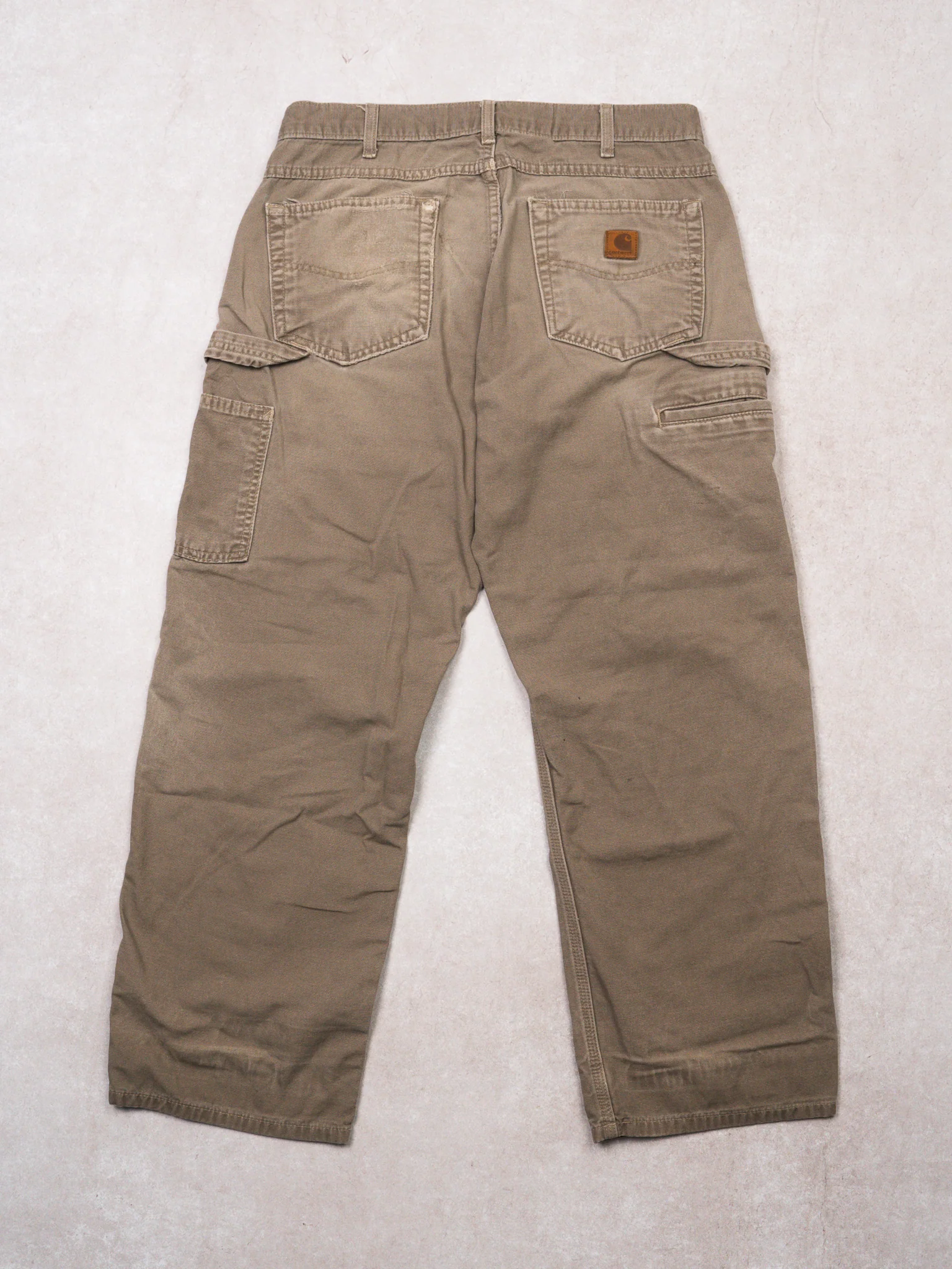 Vintage Rugged Light Brown Carhartt Cargo Pants (34 x 30) - Image 3