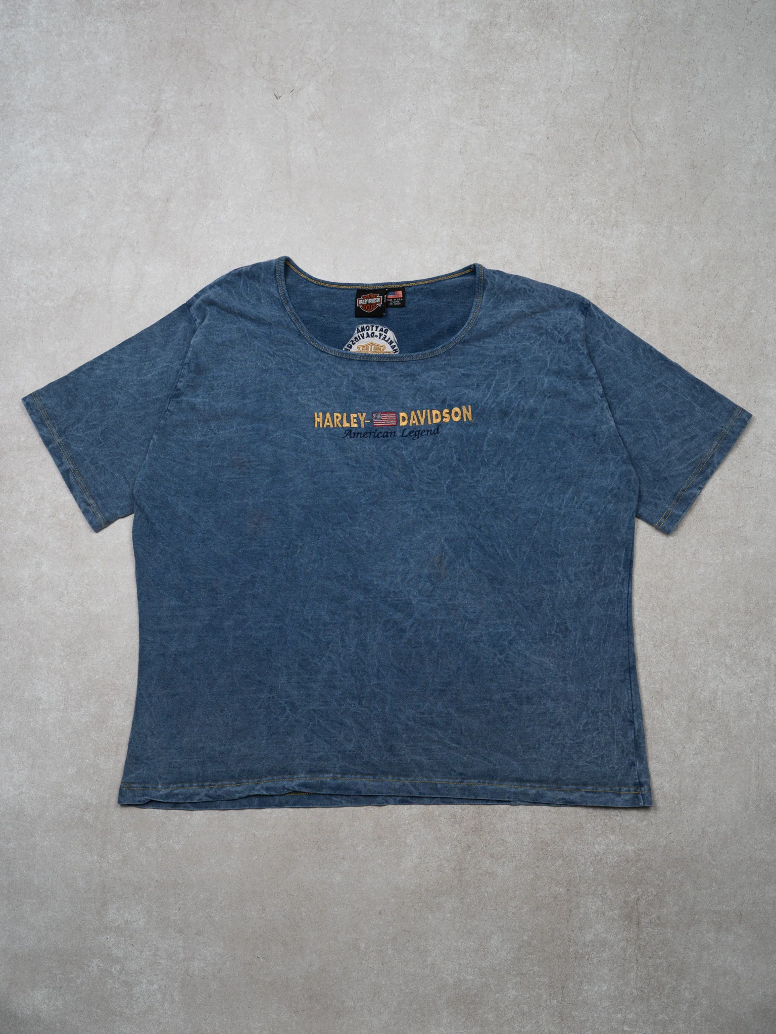 Vintage 90s Tie Dye Blue Harley Davidson Daytona Tee (XL)