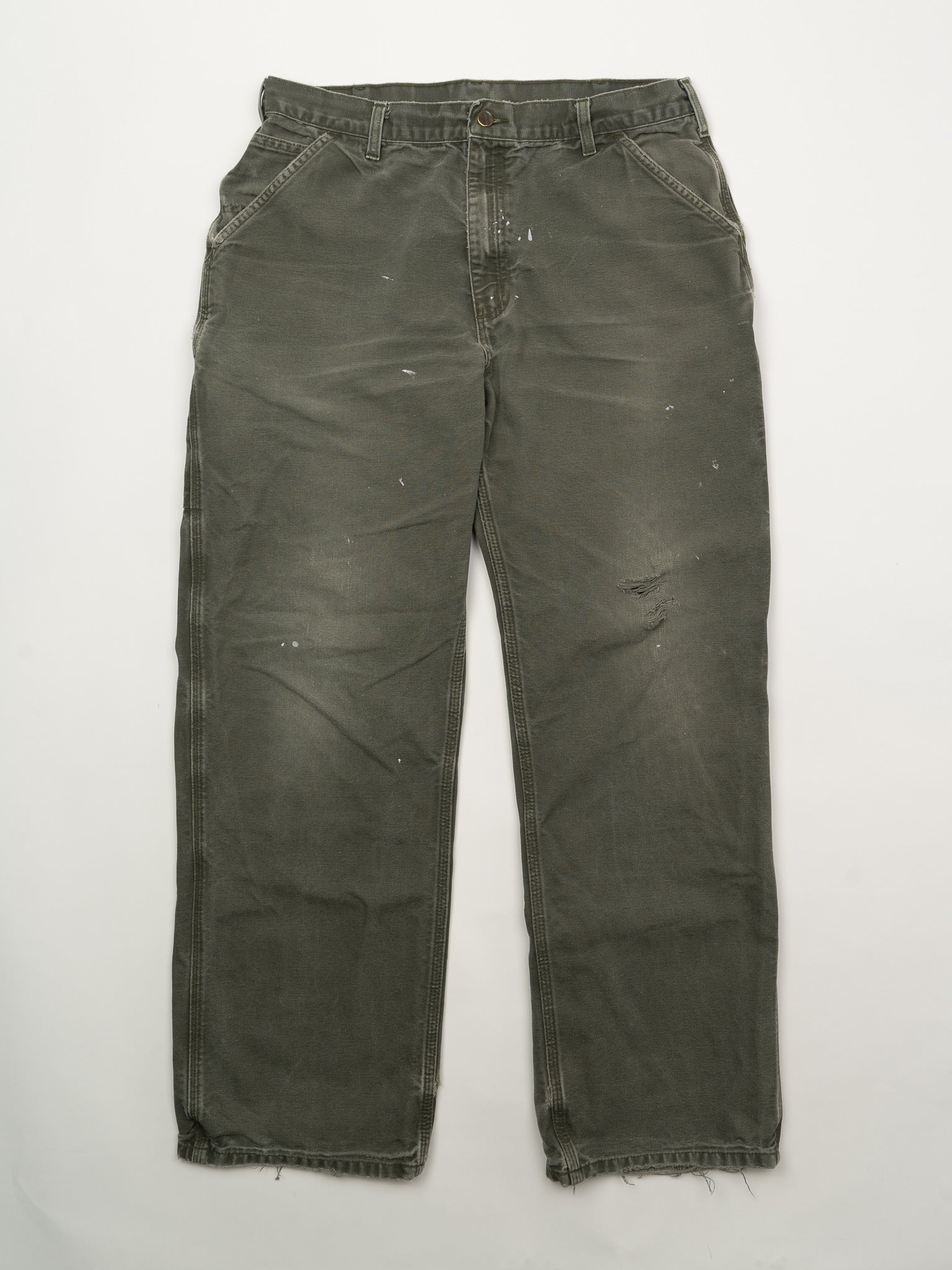 Vintage Washed Army Green Cargo Pants (36 x 34) - Image 2