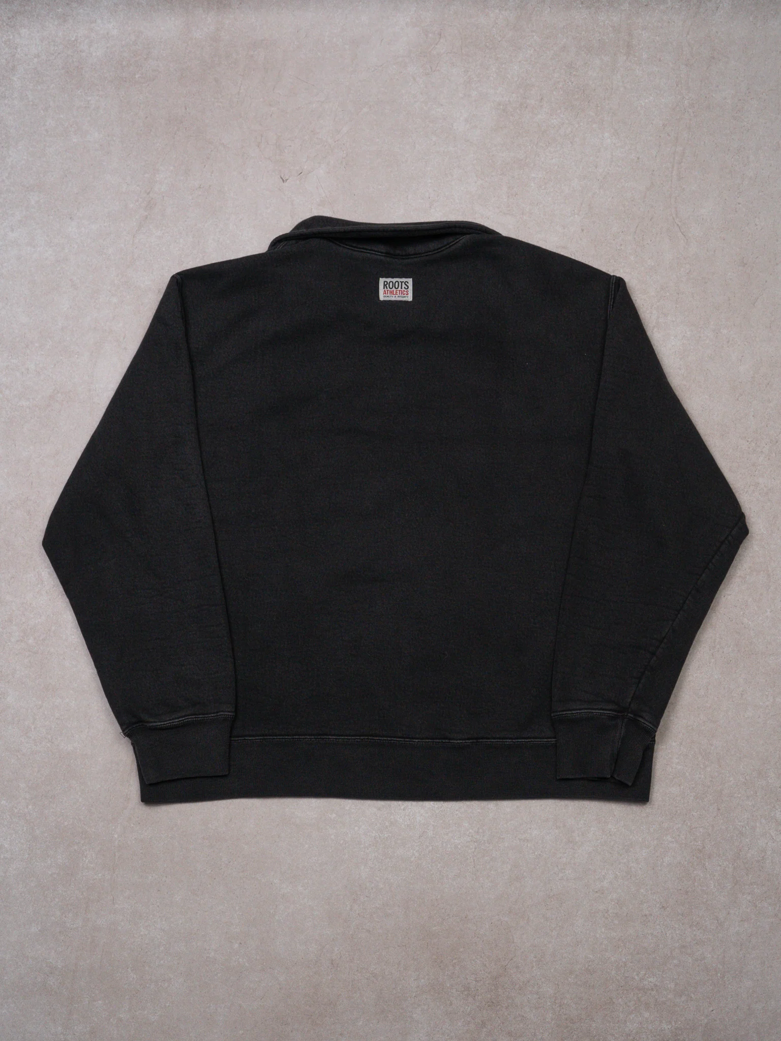 Vintage Washed Black Roots Canada 1/4 Zip Sweater (XL) - Image 3