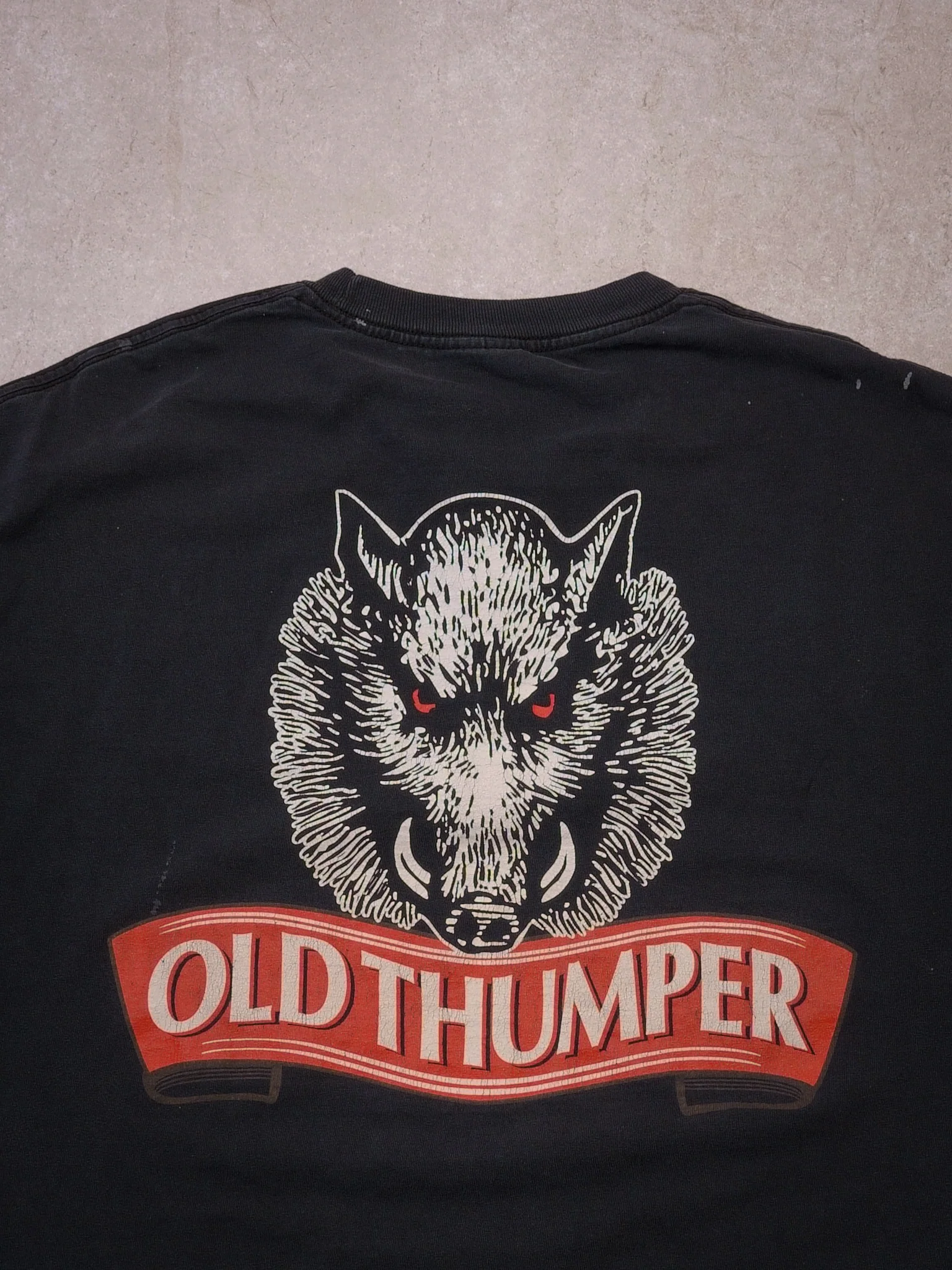 Vintage Washed Black "Thumping Good Beer" Tee (L) - Image 4