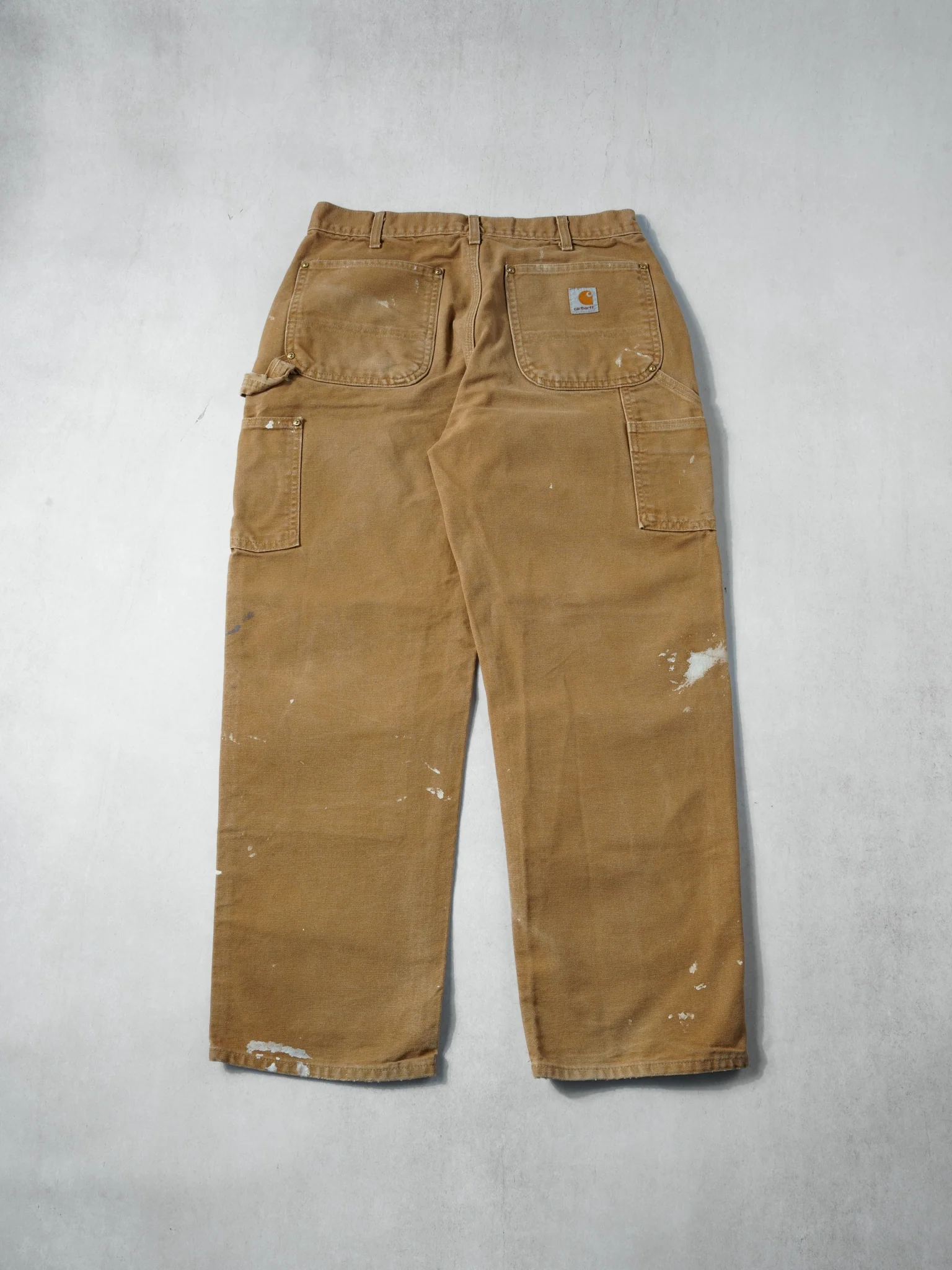 Vintage 90s Khaki Carhartt Double Knee Carpenter Pants (30x29) - Image 2