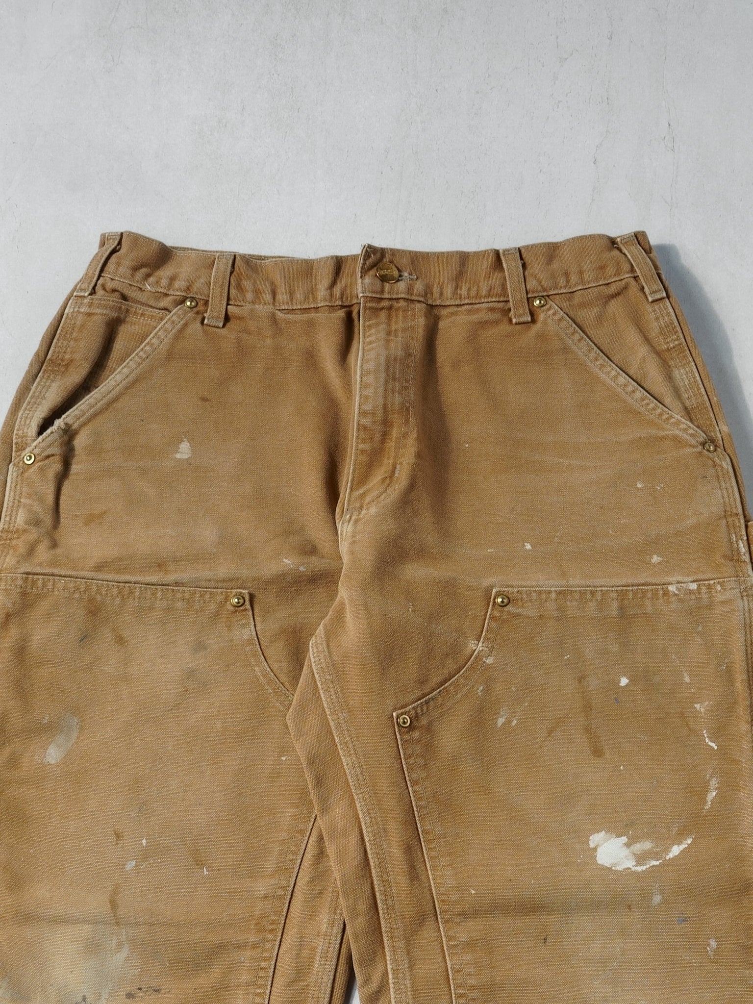 Vintage 90s Khaki Carhartt Double Knee Carpenter Pants (30x29) - Image 3