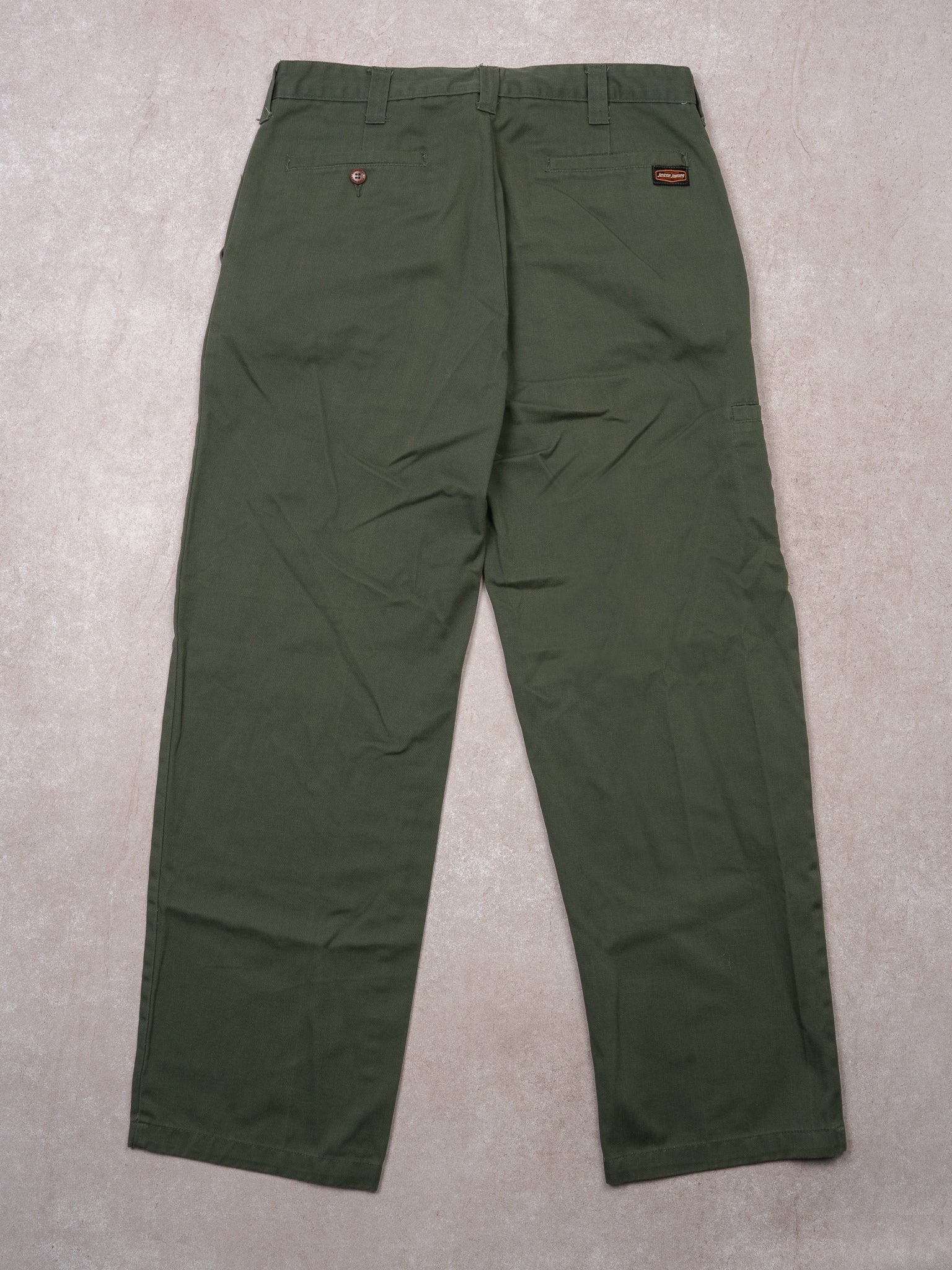 Vintage Washed Green Jesse James Workwear Pants (32 x 31) - Image 3