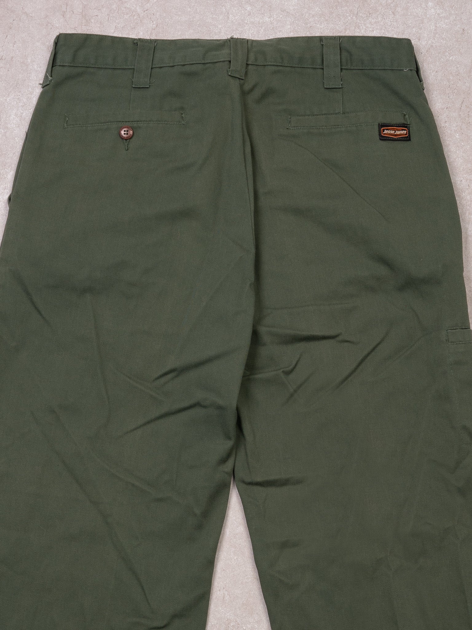 Vintage Washed Green Jesse James Workwear Pants (32 x 31) - Image 4