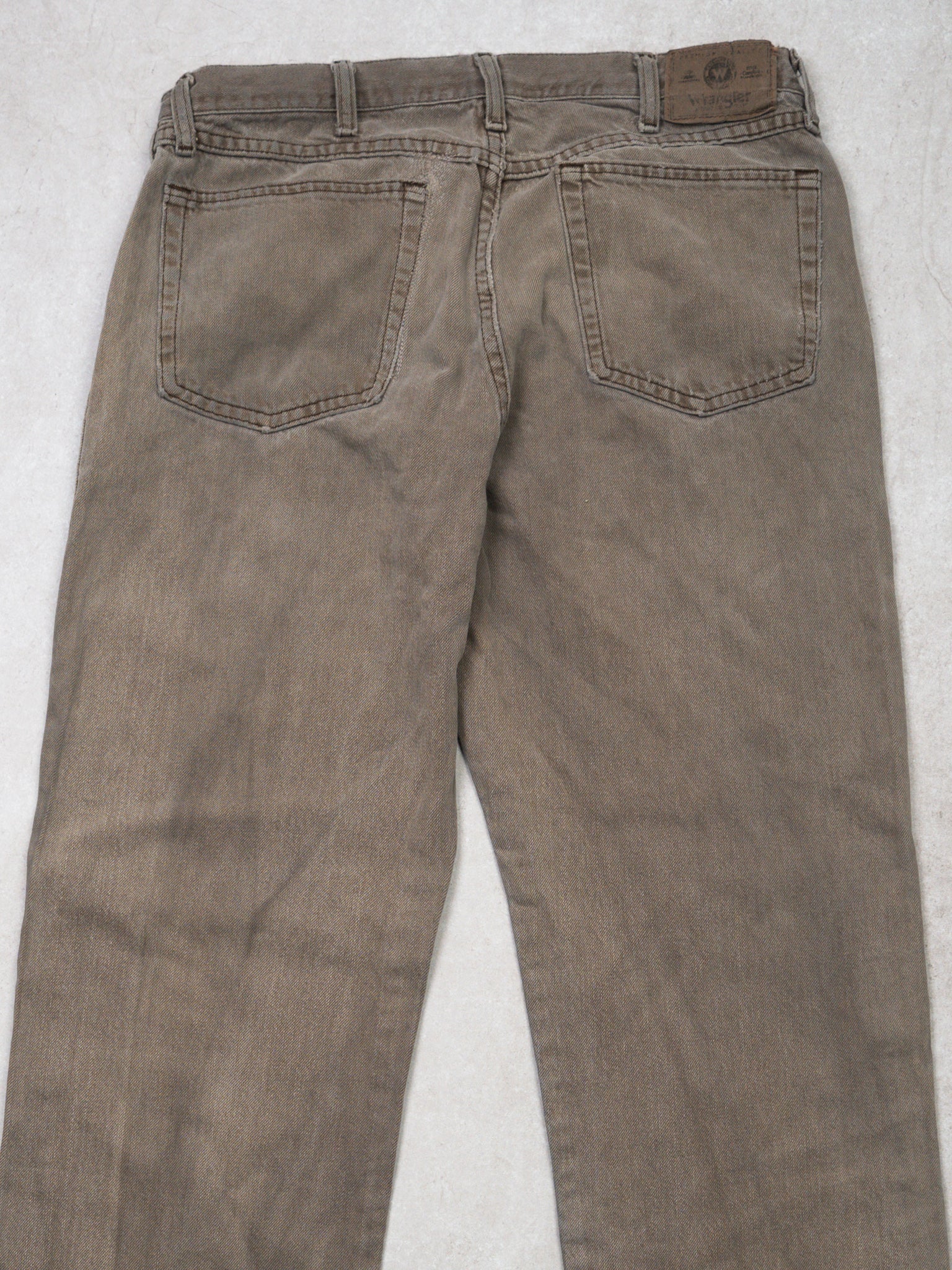 Vintage Washed Light Brown Wrangler Jeans (34 x 34) - Image 4