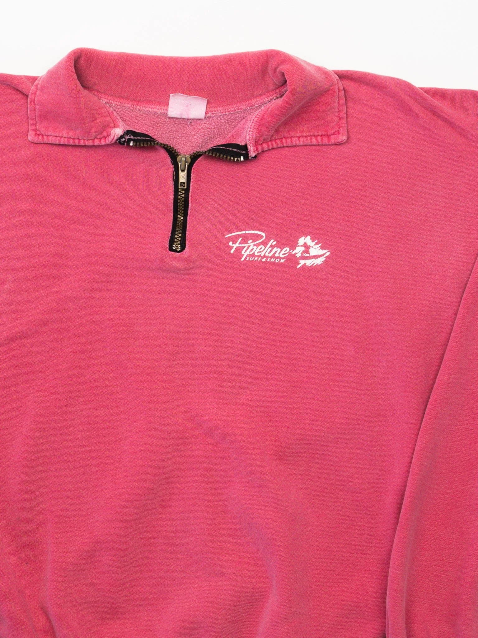 Vintage 90s Washed Pink Pipeline Surf + Snow 1/4 Zip Sweater (L) - Image 2