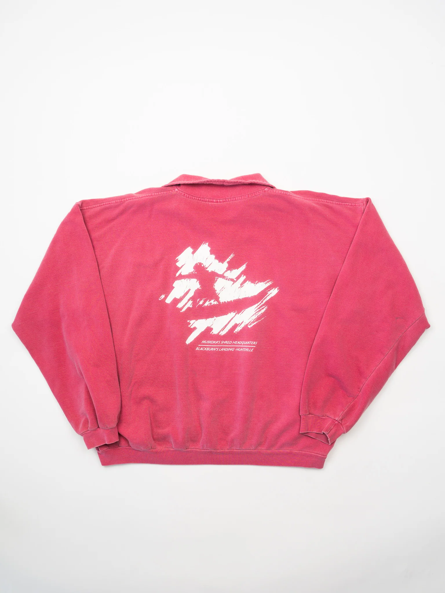 Vintage 90s Washed Pink Pipeline Surf + Snow 1/4 Zip Sweater (L) - Image 3