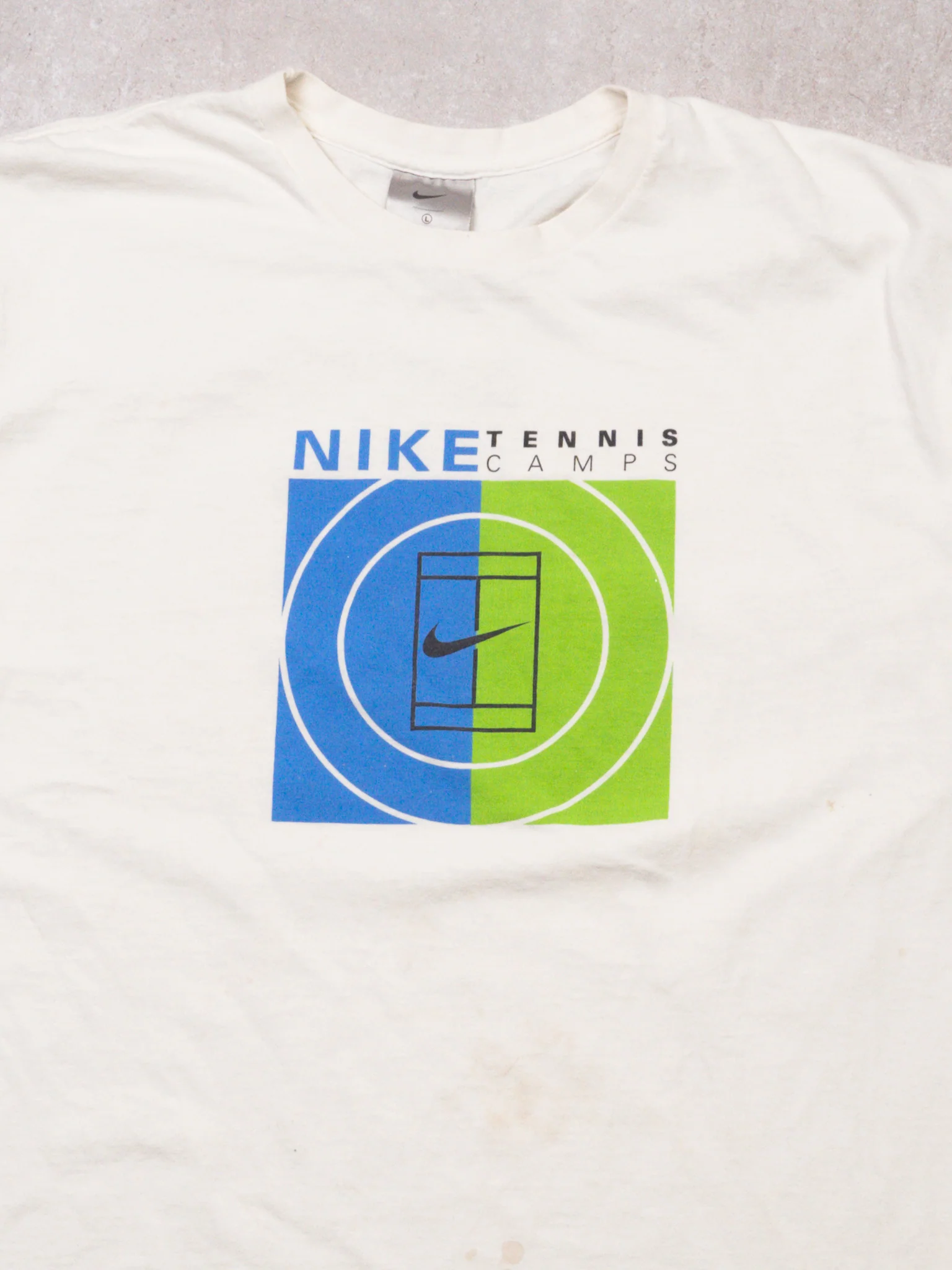 Vintage 00s White Nike Tennis Camp Tee (M/L) - Image 2