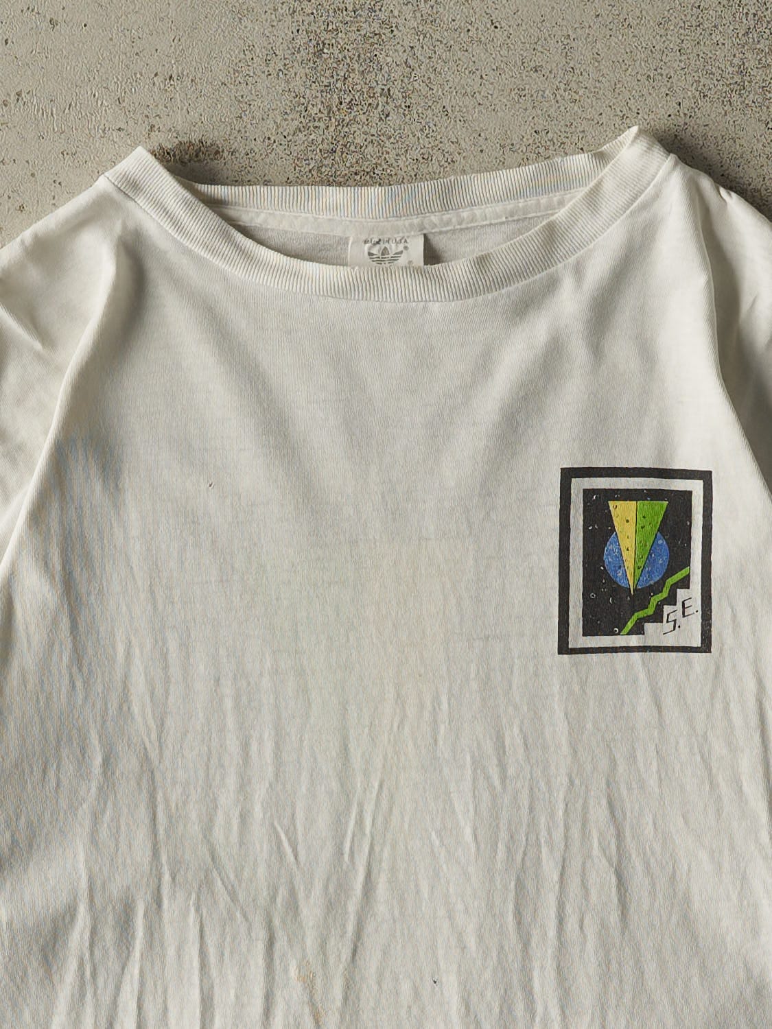 Vintage Y2K Beige Adidas Tee (L) - Image 3