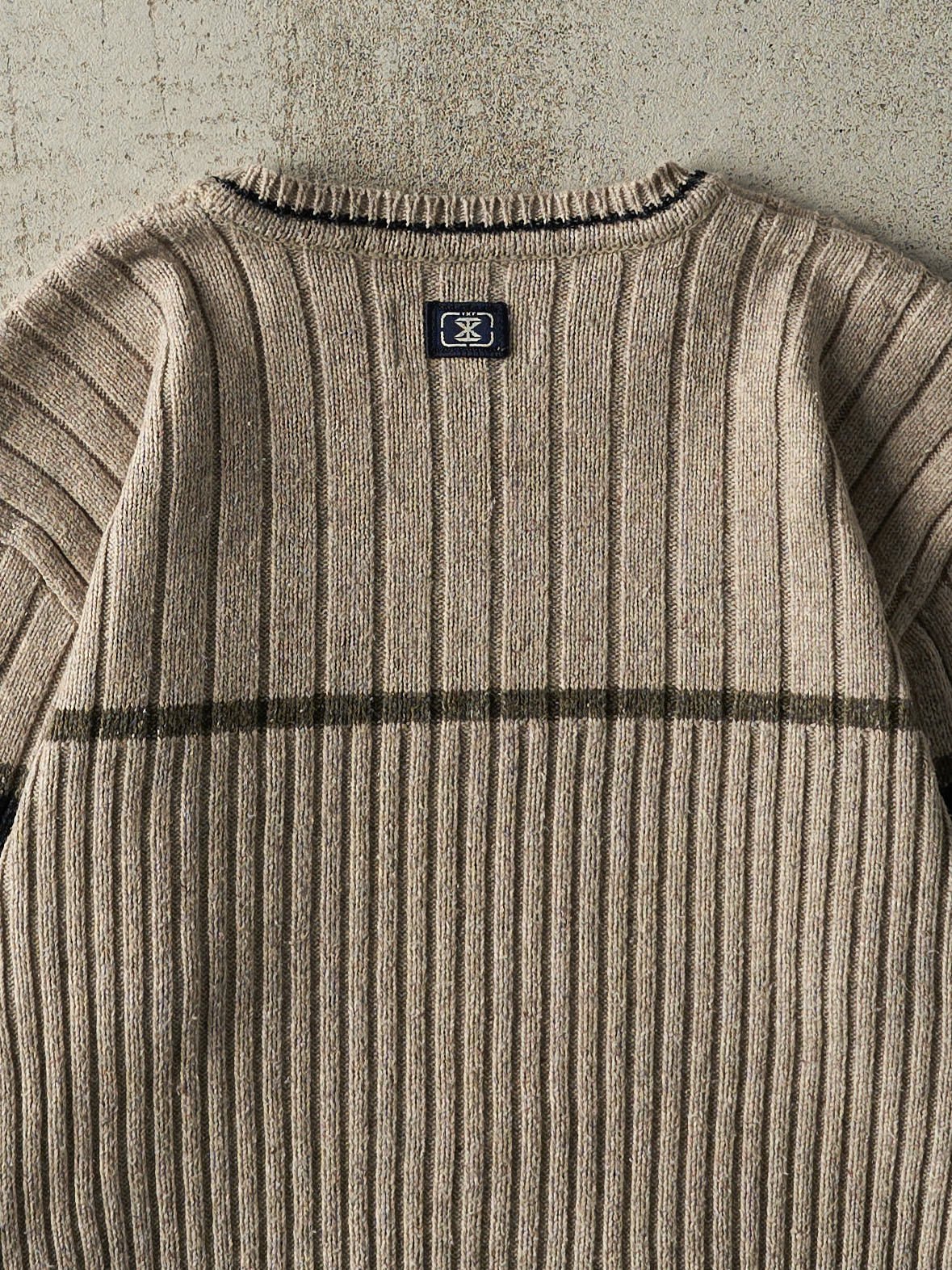 Vintage Y2K Beige, Black & Green TXT Knit Pullover (M) - Image 3