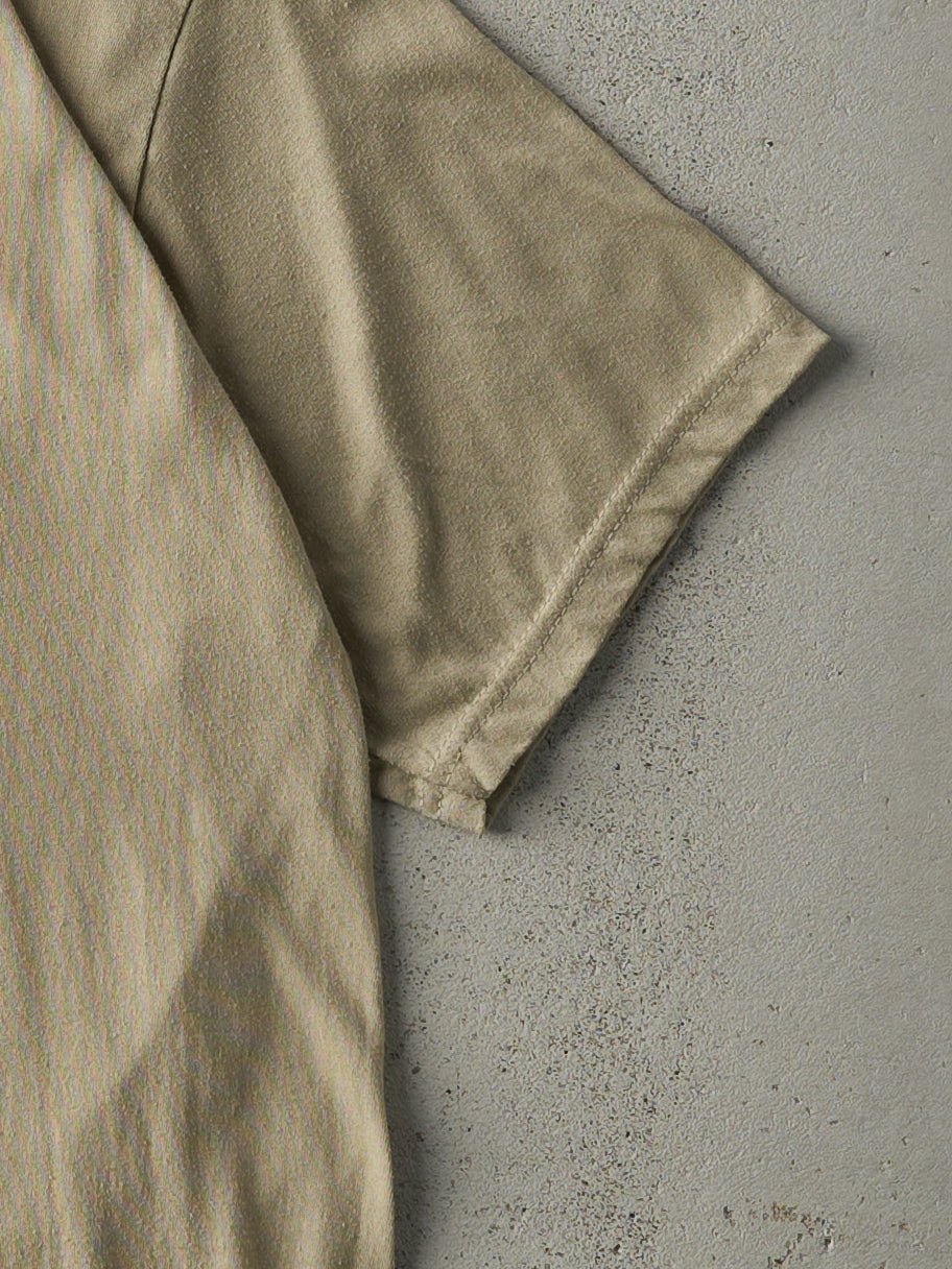 Vintage Y2K Beige Blank Tee (M) - Image 3