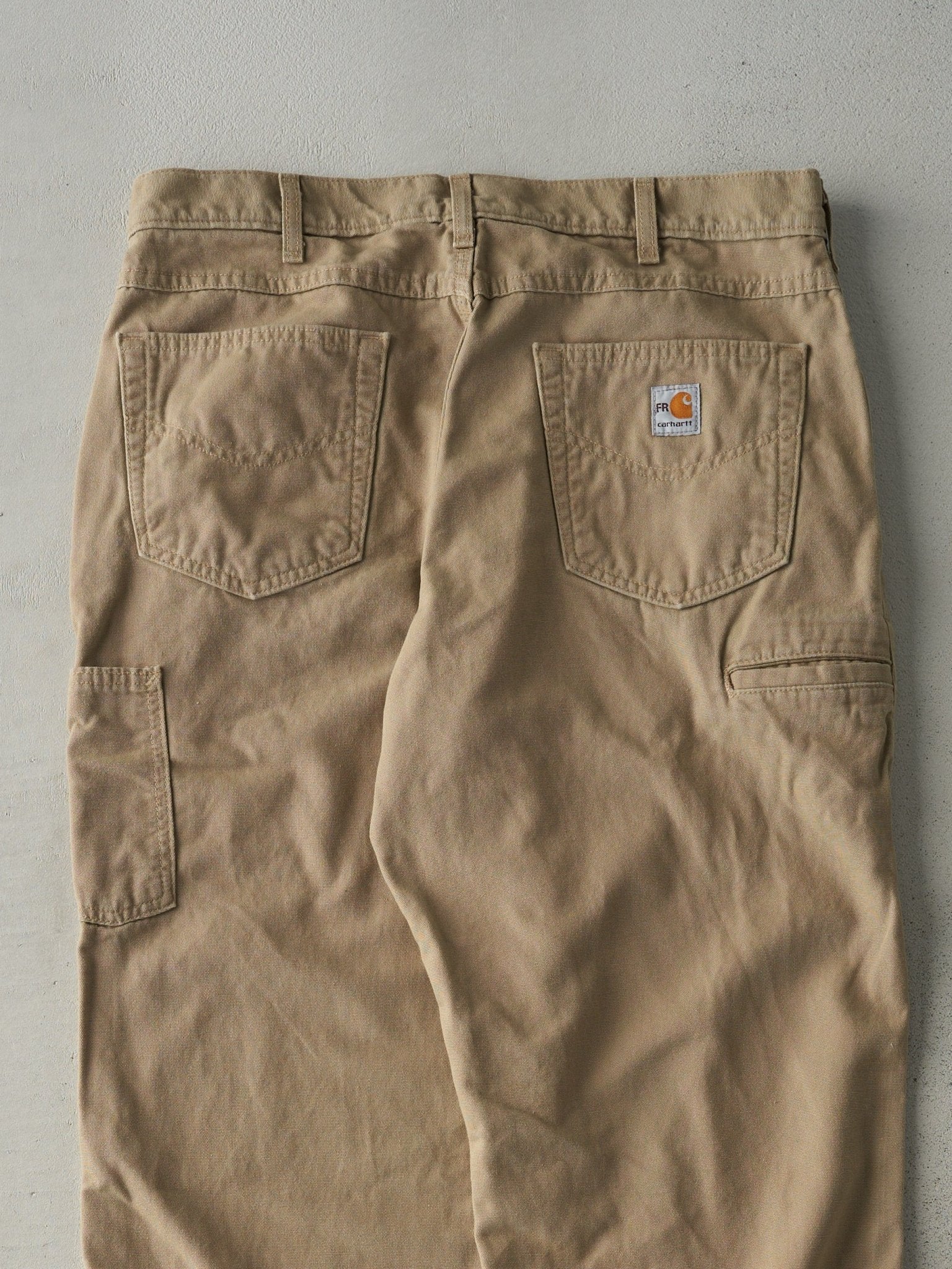 Vintage Y2K Beige Carhartt Cat 2 Fire Resistant Work Pants (35x33) - Image 4