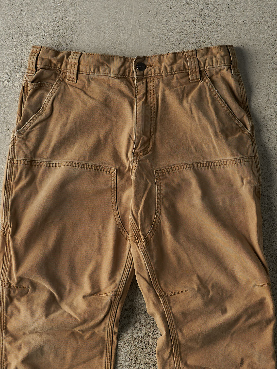 Vintage Y2K Beige Carhartt Double Knee Work Pants (32x31) - Image 3