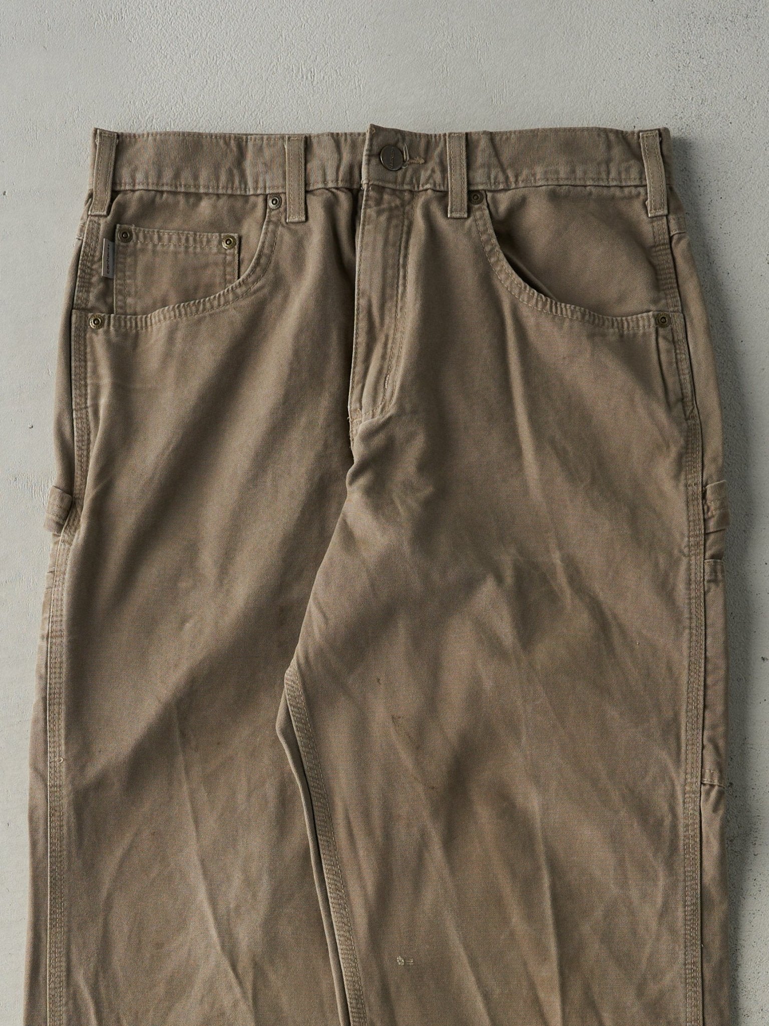 Vintage Y2K Beige Carhartt Light Weight Carpenter Pants (31.5x33.5) - Image 4
