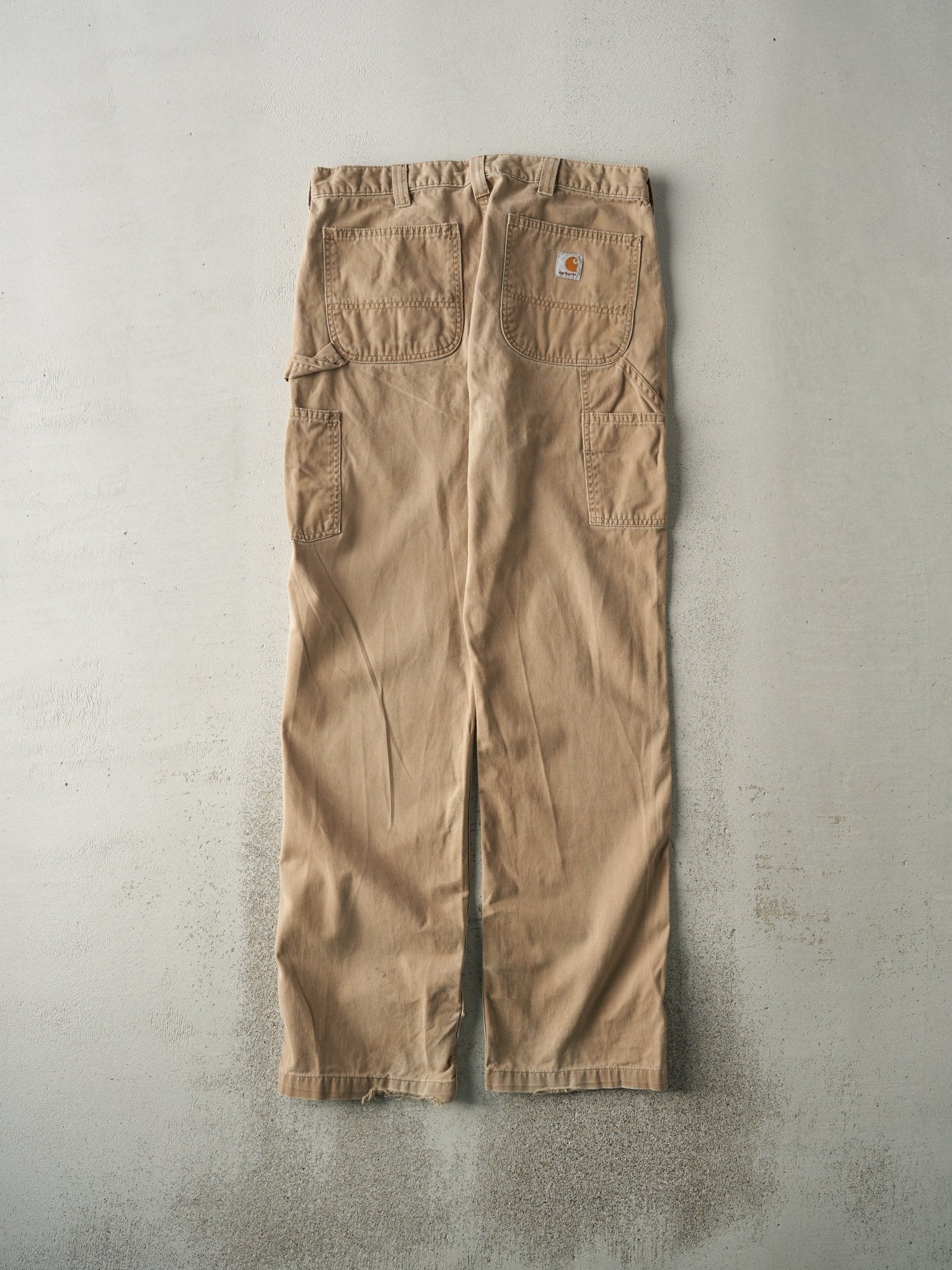 Vintage Y2K Beige Carhartt Light Weight Carpenter Pants (33x33) - Image 2
