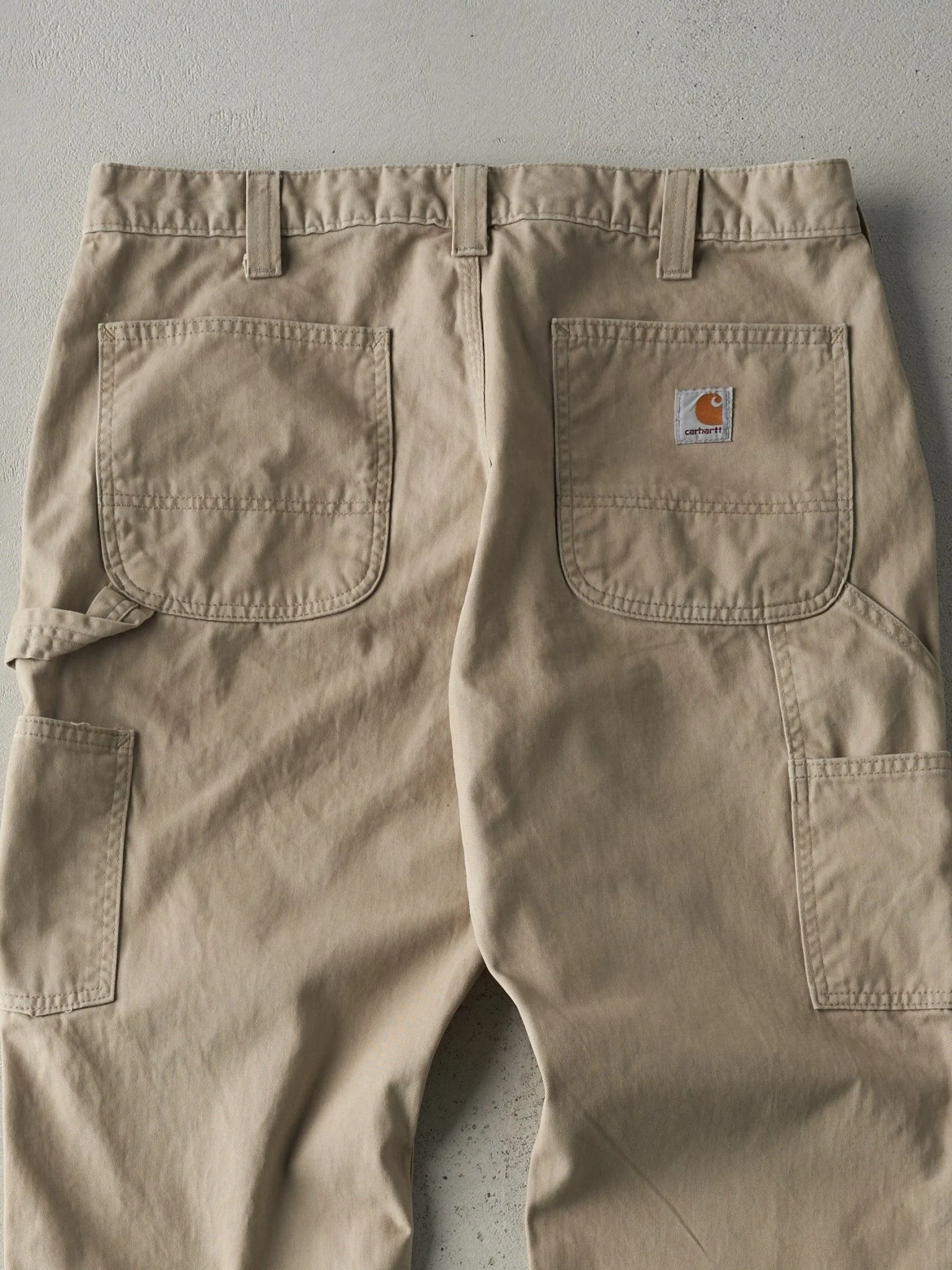 Vintage Y2K Beige Carhartt Light Weight Carpenter Pants (34x30) - Image 4